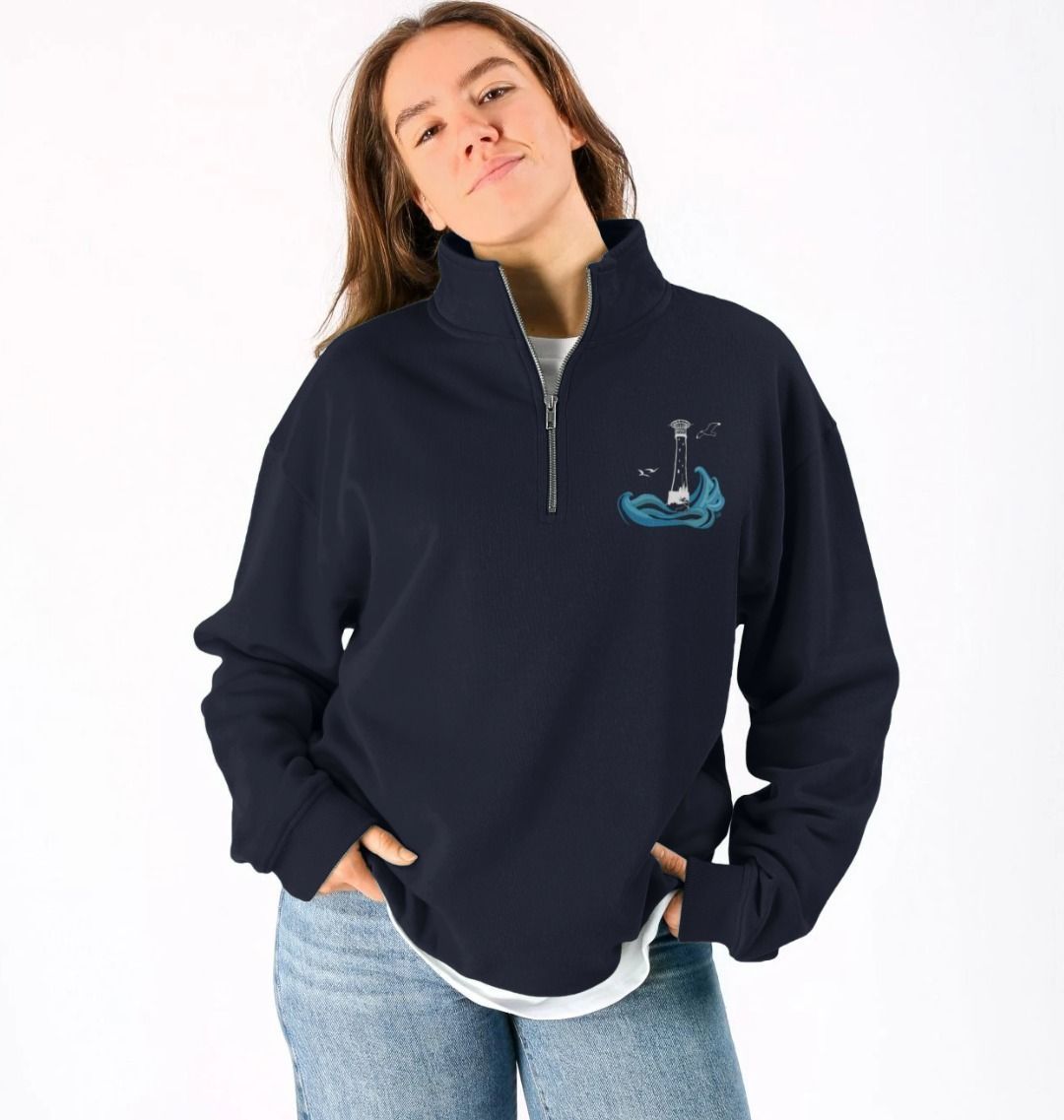 Quarter Zip Sweater - Bishop Rock Lighthouse