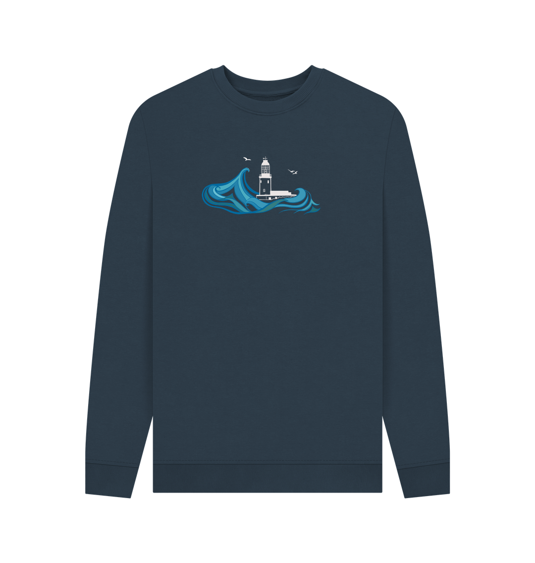Navy Blue Round Island Men\u2019s Sweater