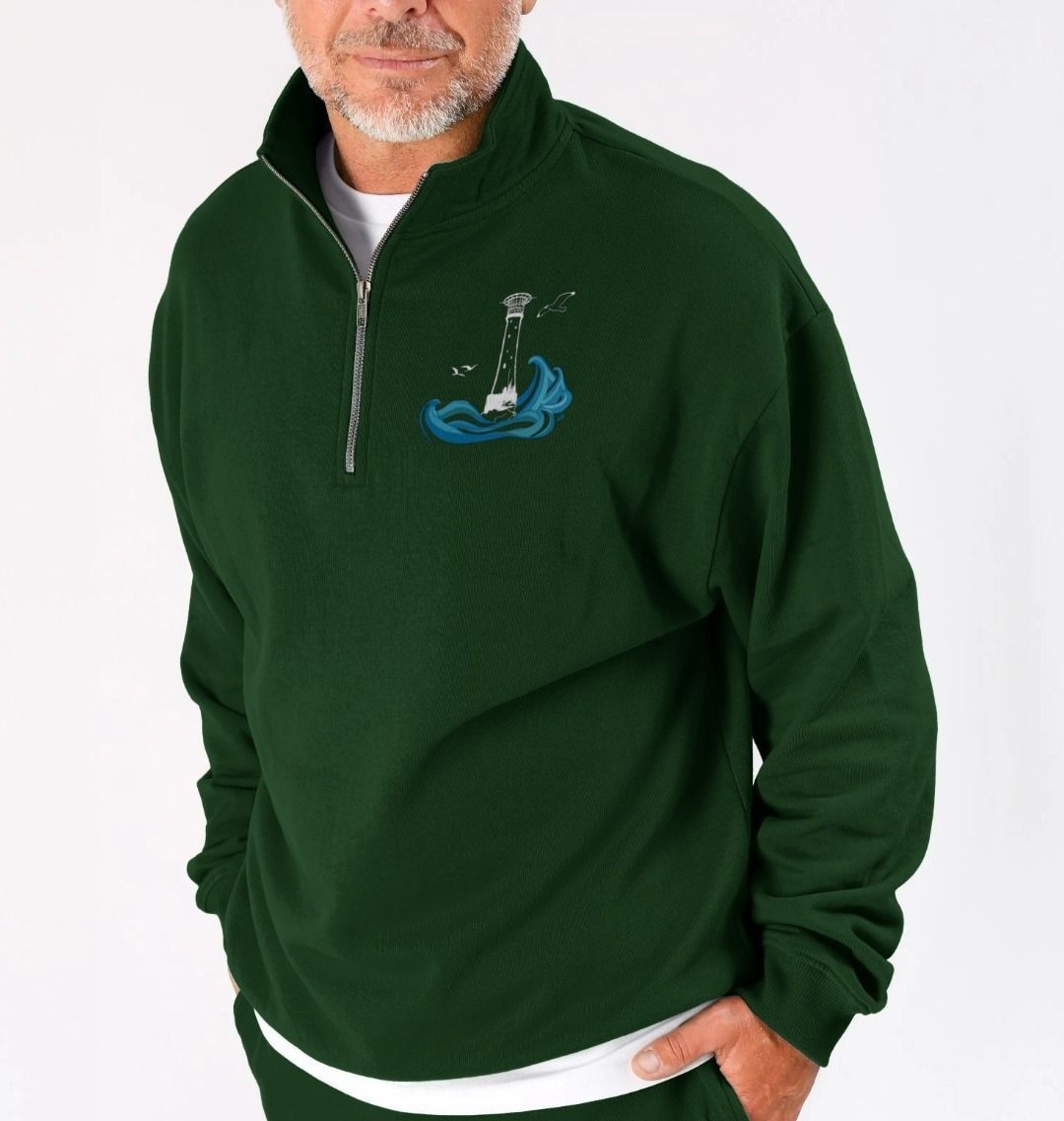 Quarter Zip Sweater - Bishop Rock Lighthouse