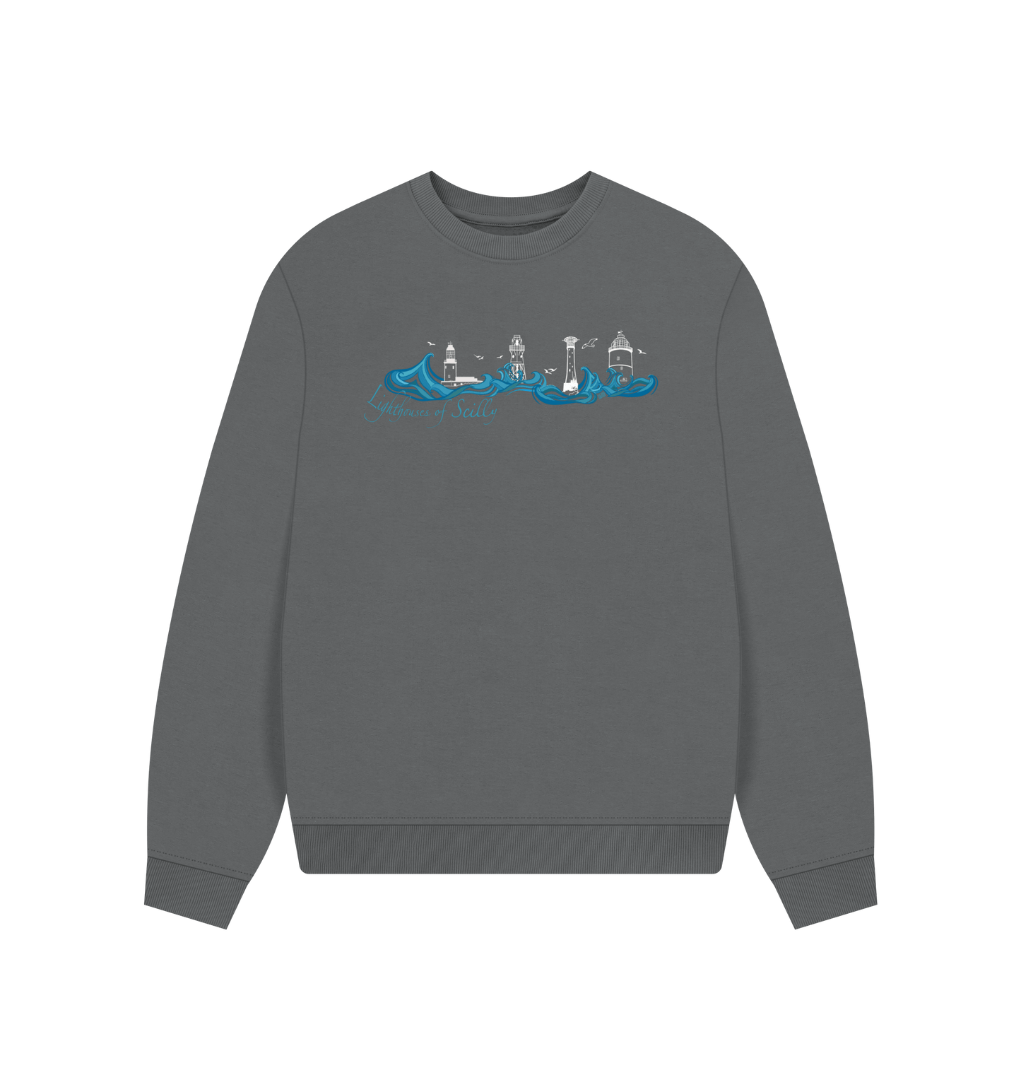 Slate Grey Printed Sweater Front