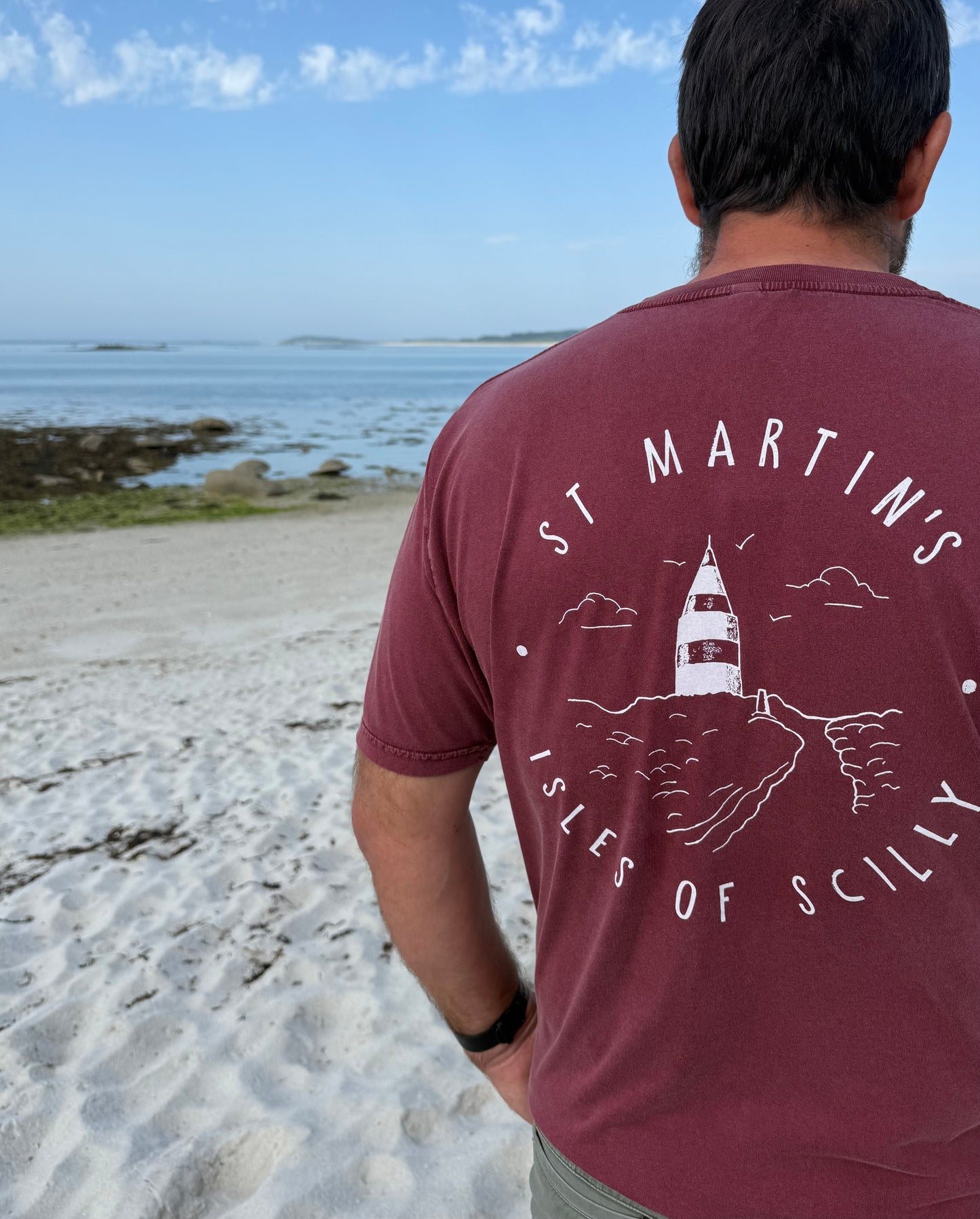 Adult 'St Martins' Organic Tee - Washed Burgandy
