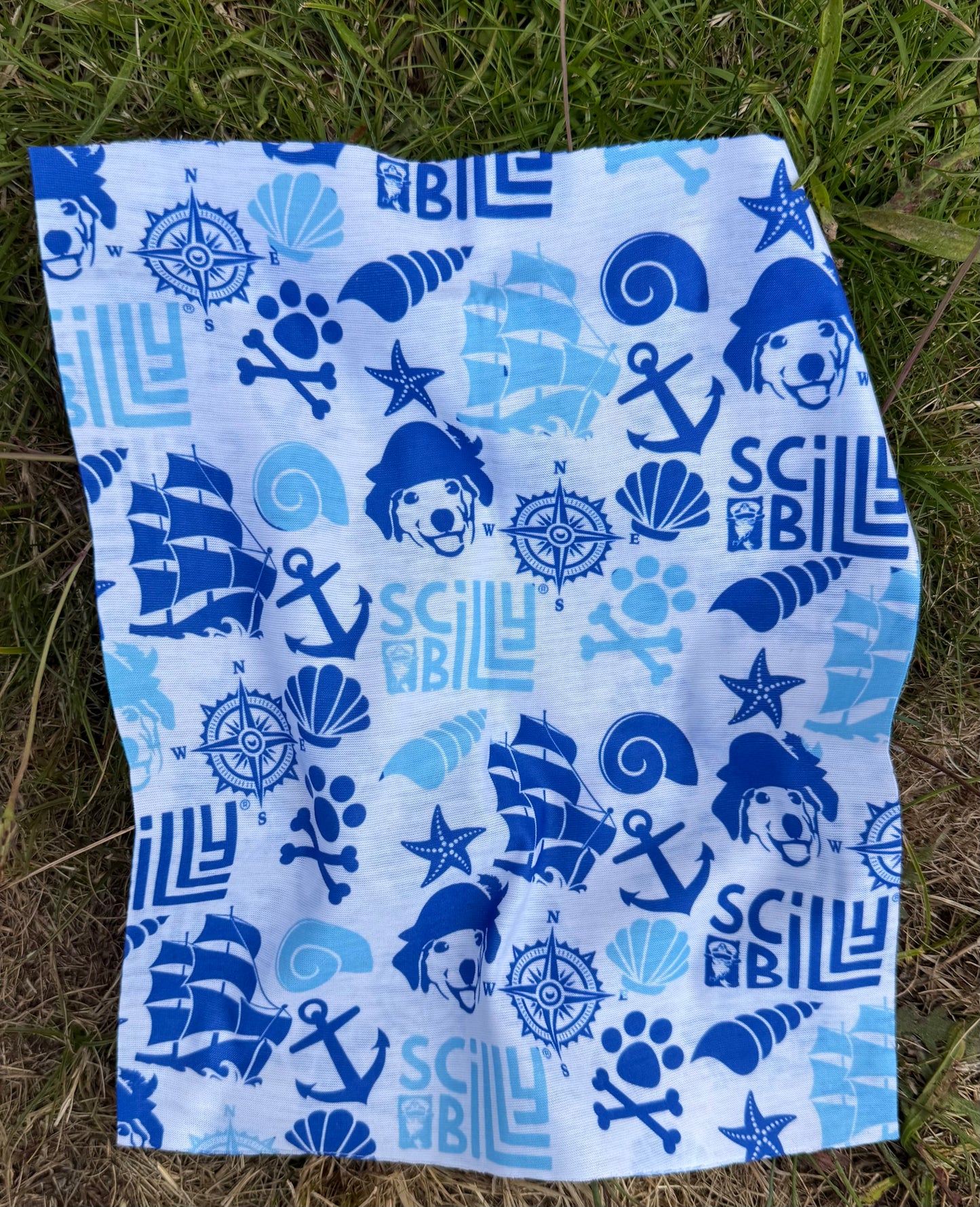 Dog Snood - Blue & White