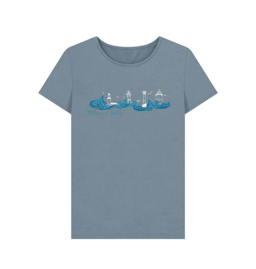 Stone Blue Printed T-shirt