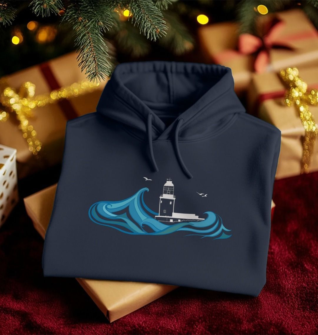 Round Island Men's Hoodie (plain back)