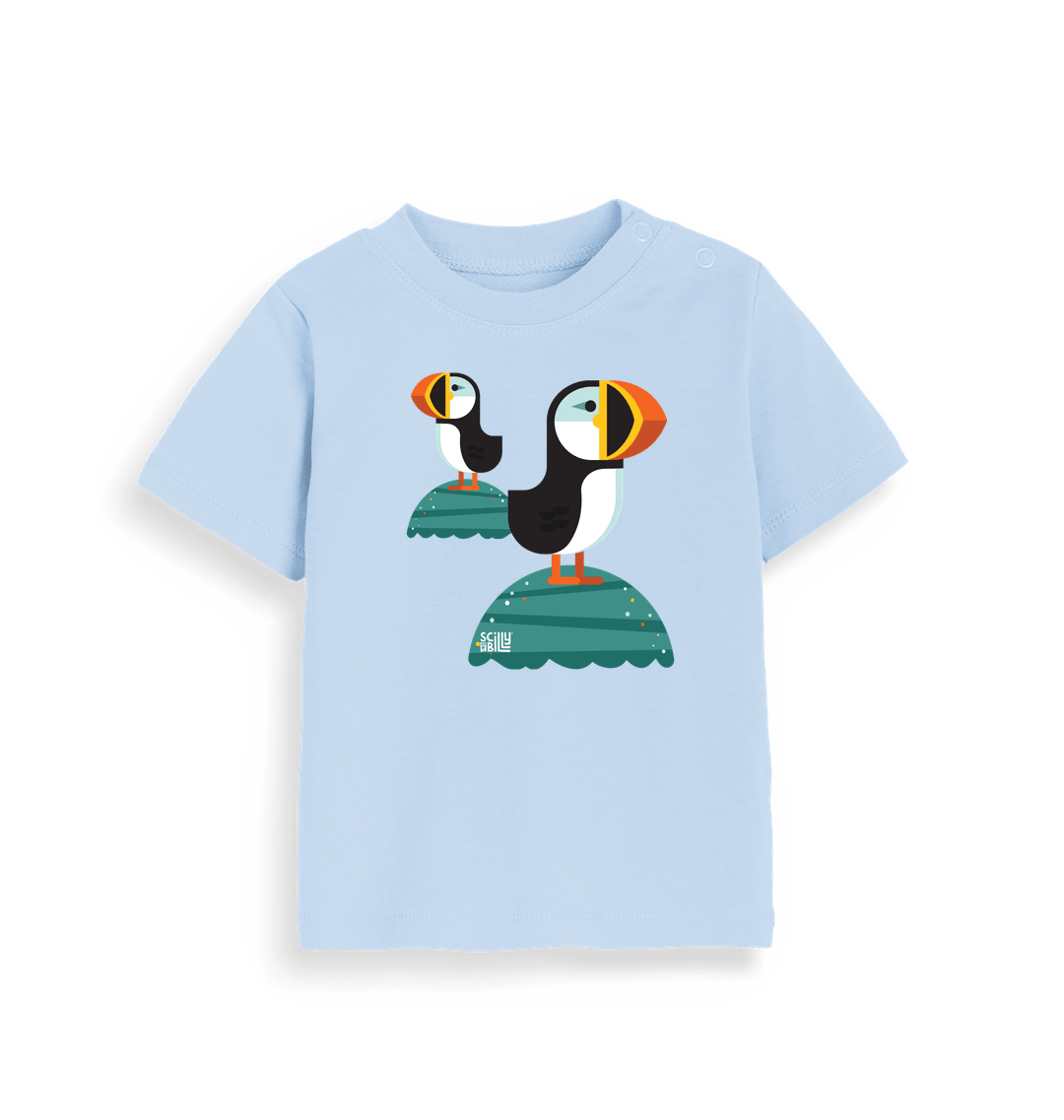 Dusty Blue Printed Kids T-Shirt
