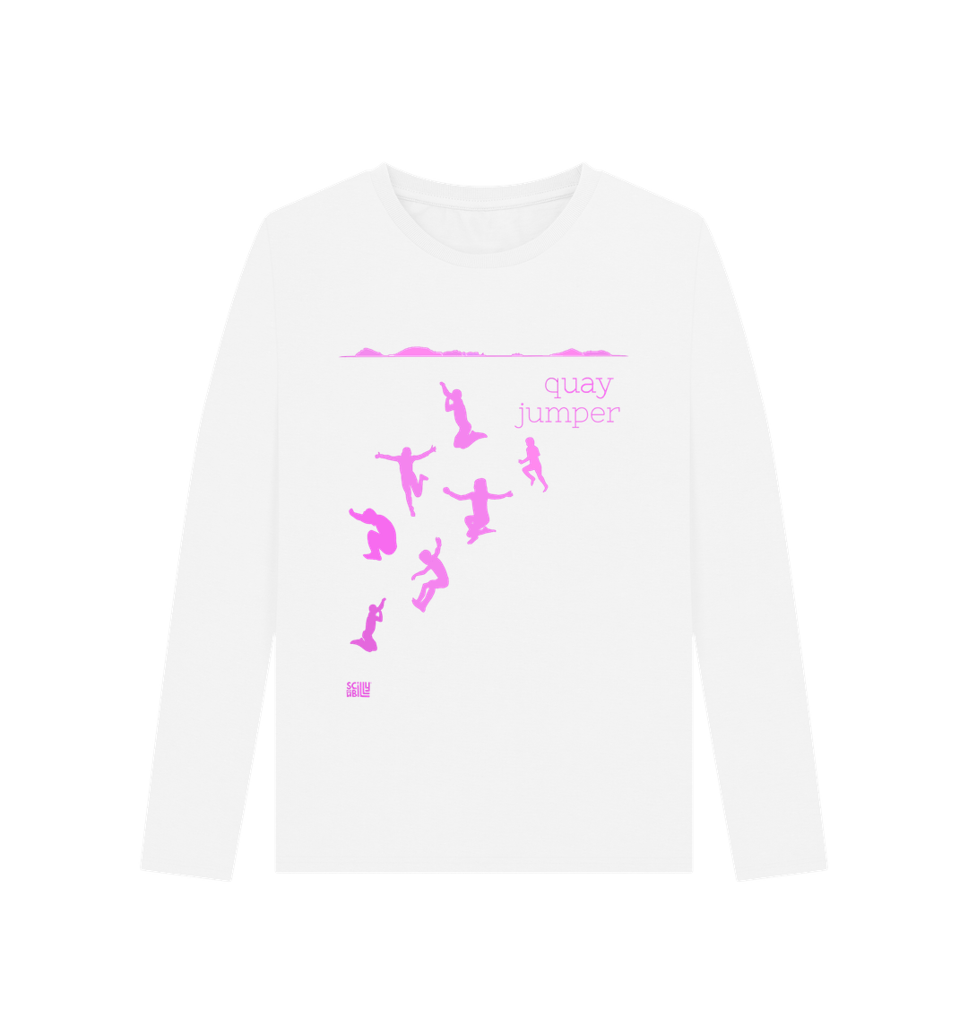 White Printed Long Sleeve T Shirt