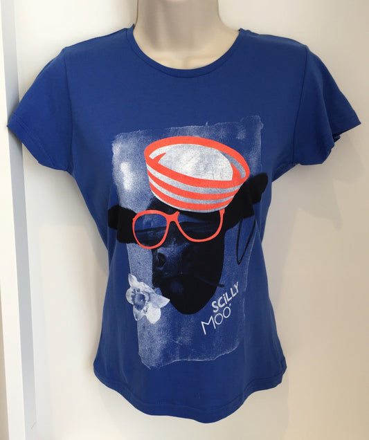 Women's Scilly Moo T-Shirt - Blue