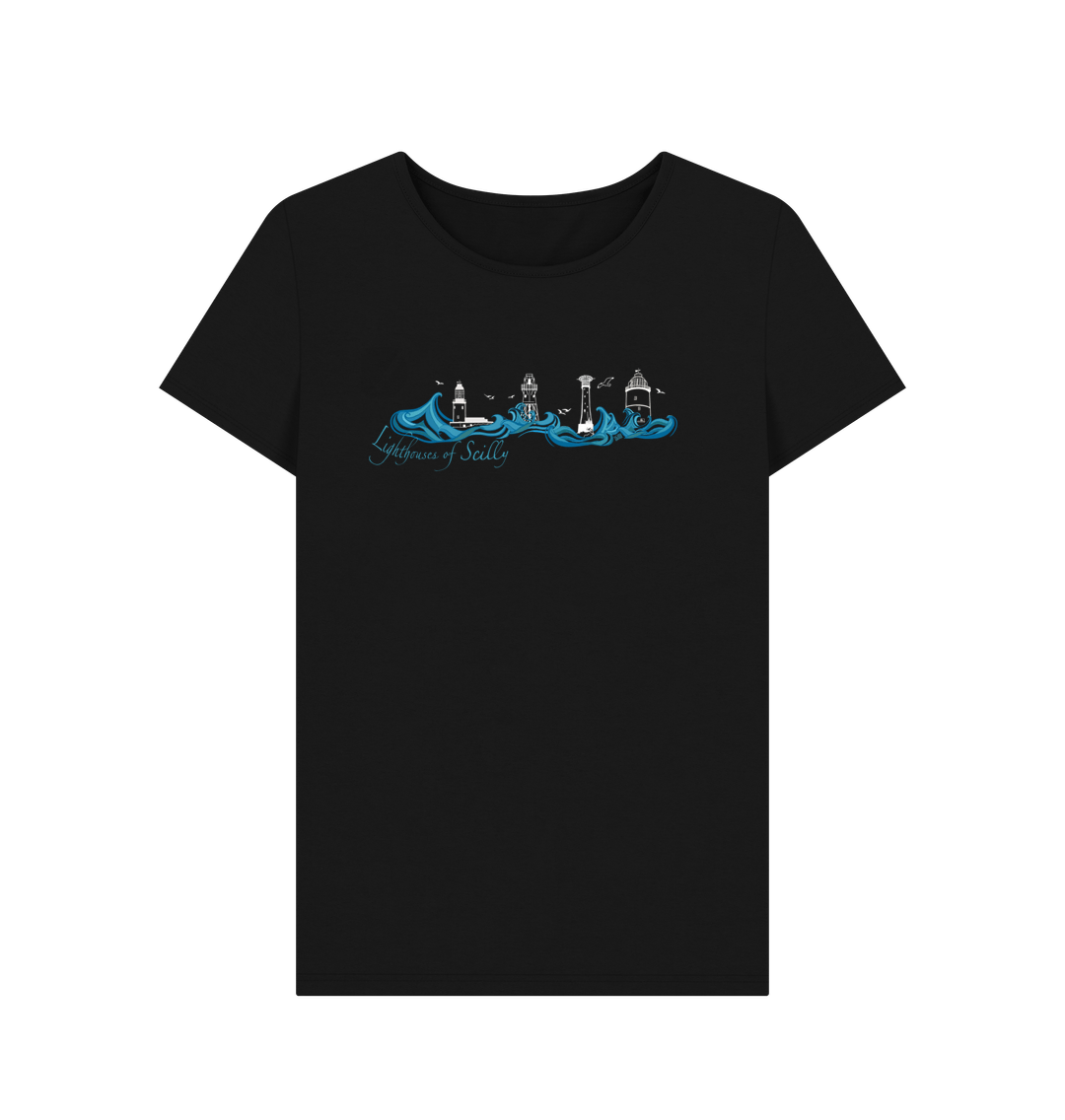 Black 'Lighthouses of Scilly' Women\u2019s Tee