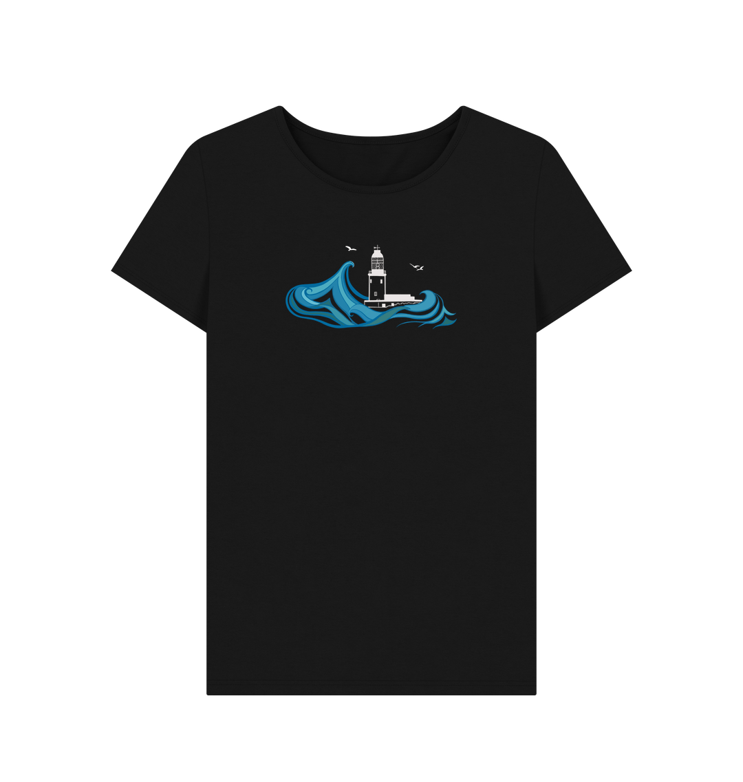 Black Round Island Women's Tee (plain back)