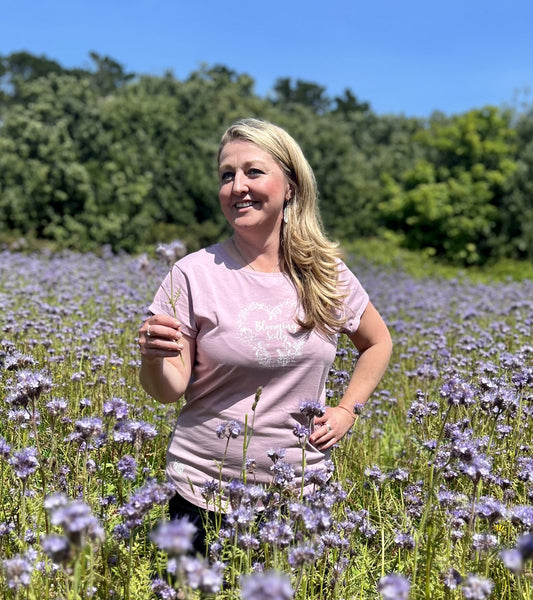 Blooming Scilly Organic Tee - Purple Rose