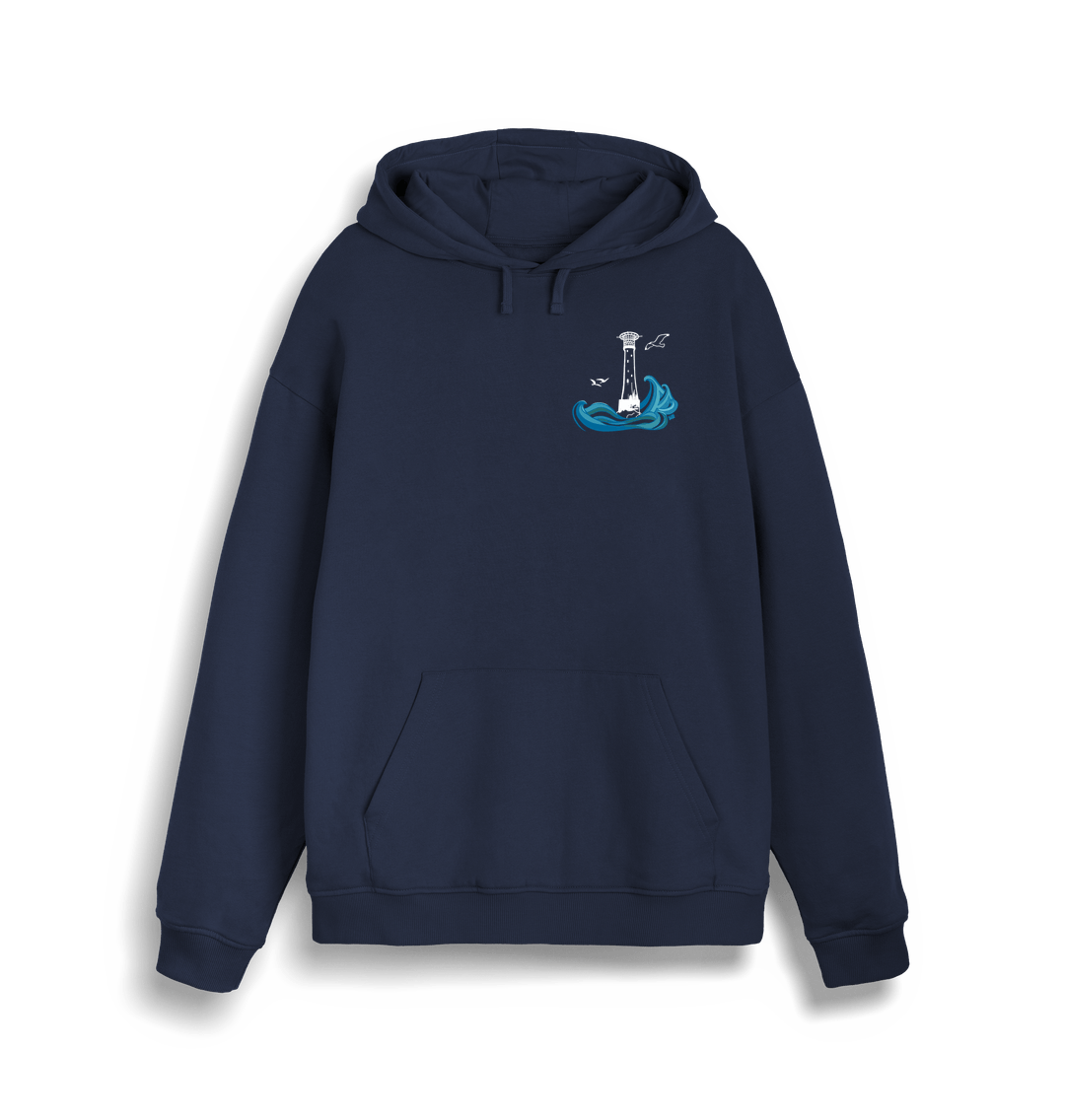 French Navy Bishop Rock Unisex Kangaroo Pocket Hoodie (plain back)