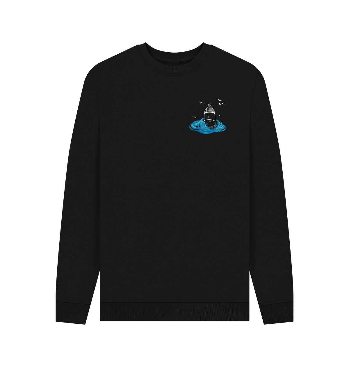Black Printed Sweater Front