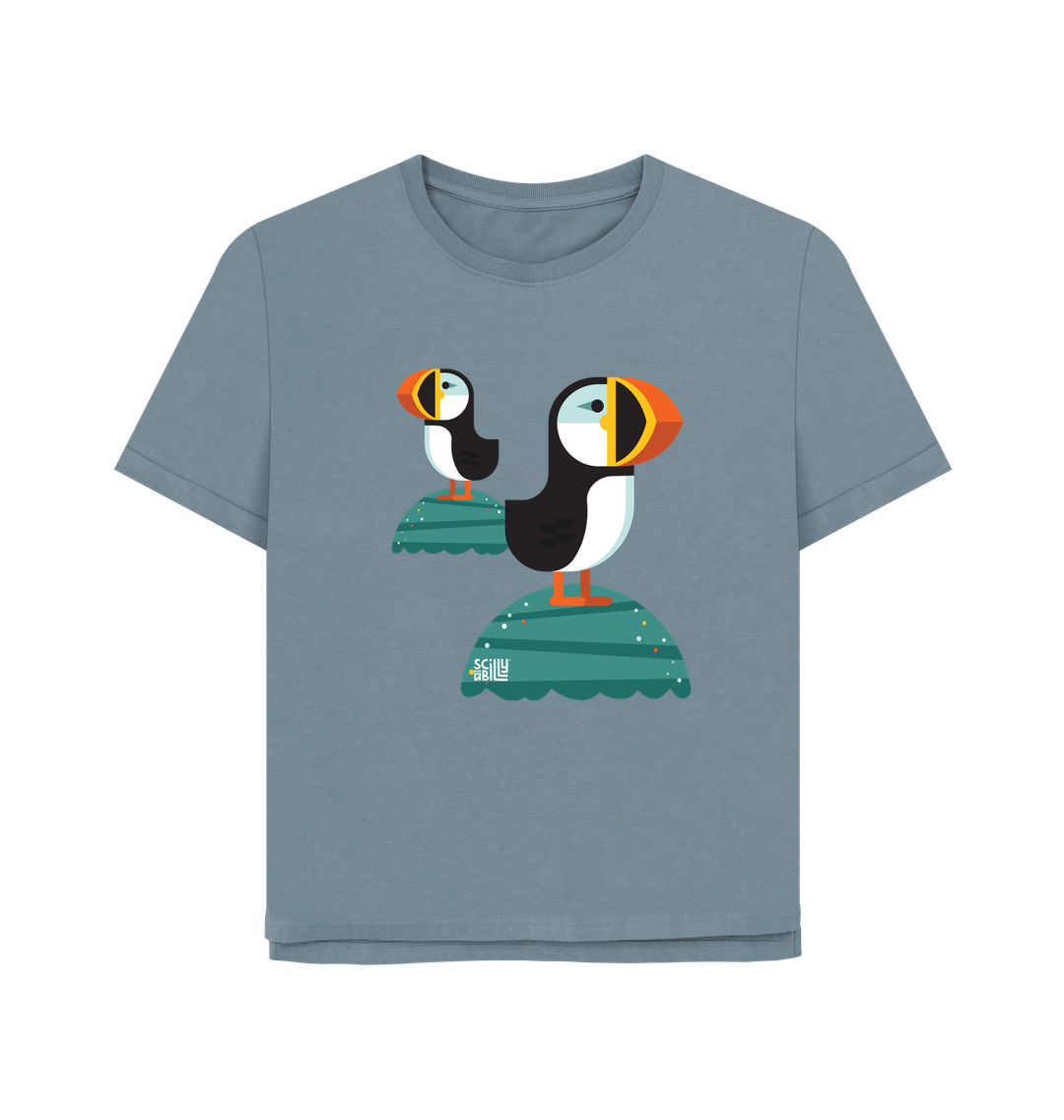 Stone Blue Printed T-shirt