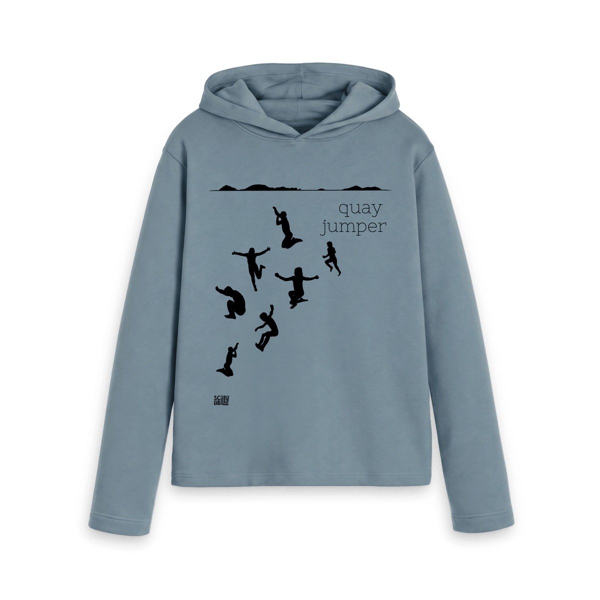 Stone Blue Printed Hoody Front