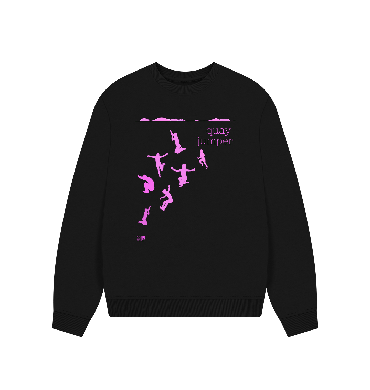 Black Printed Sweater Front
