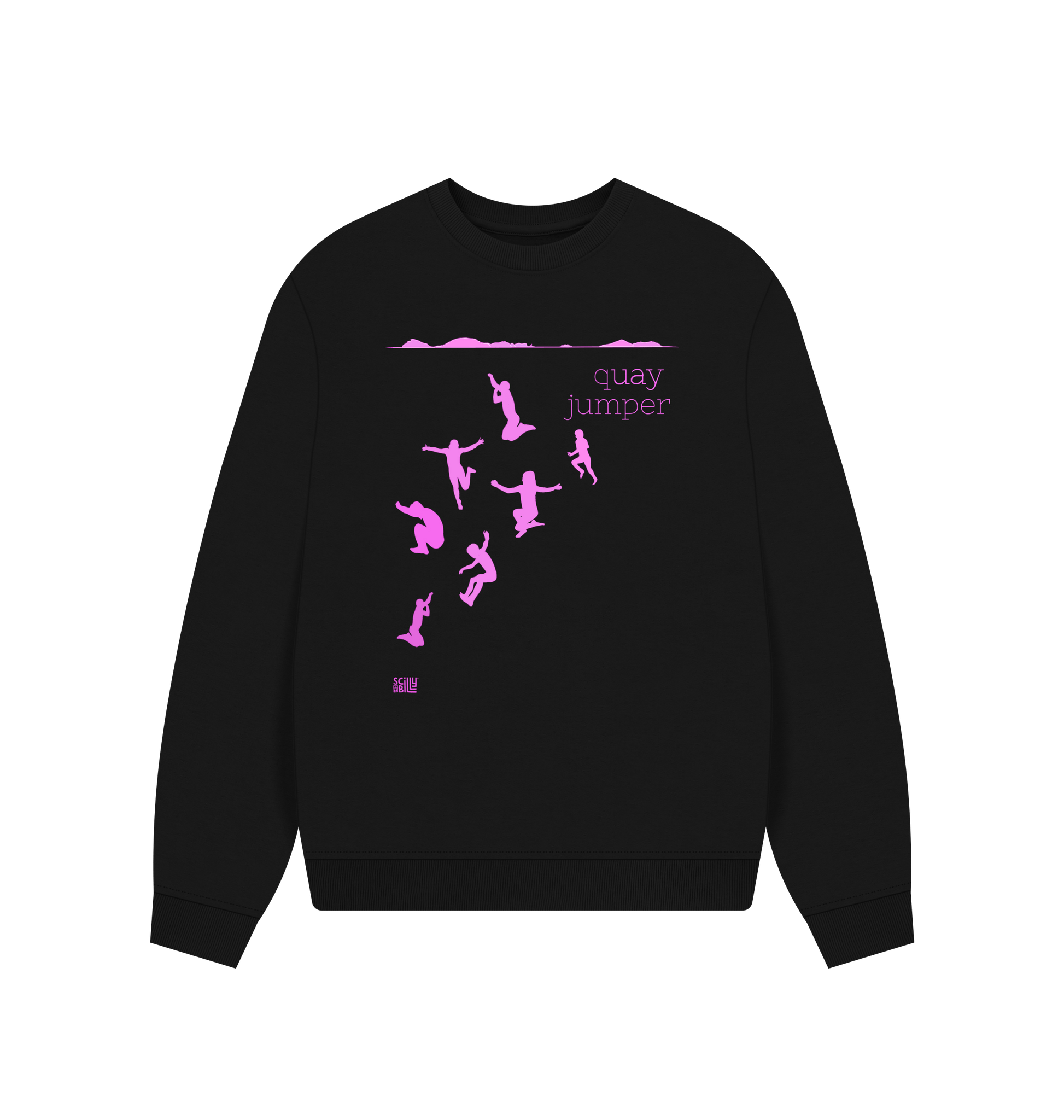 Black Printed Sweater Front