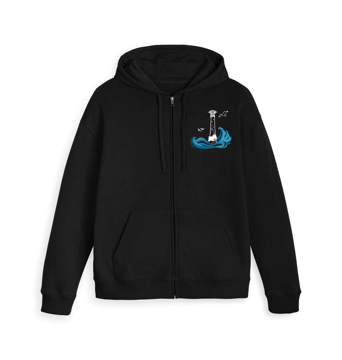 Black Zip hoody Front