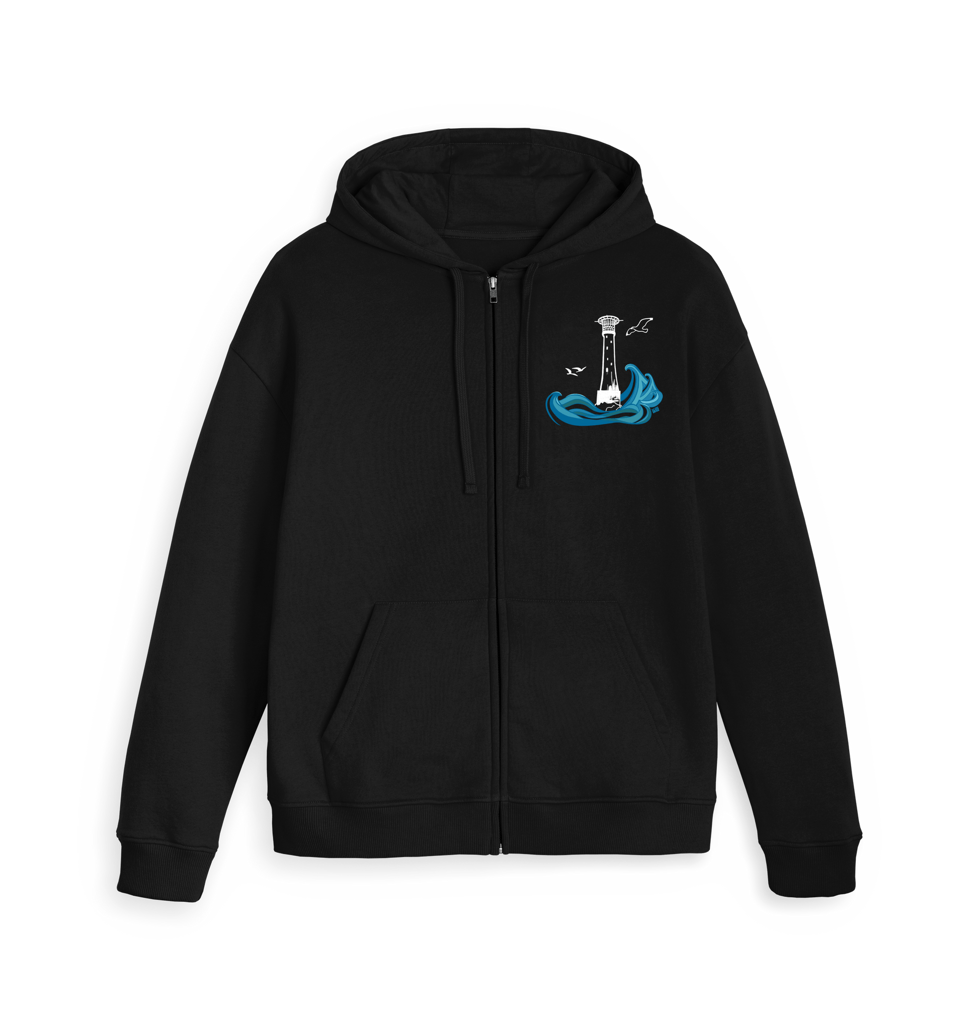 Black Zip hoody Front