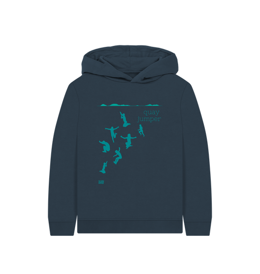 Navy Blue Printed Kids Hoodie