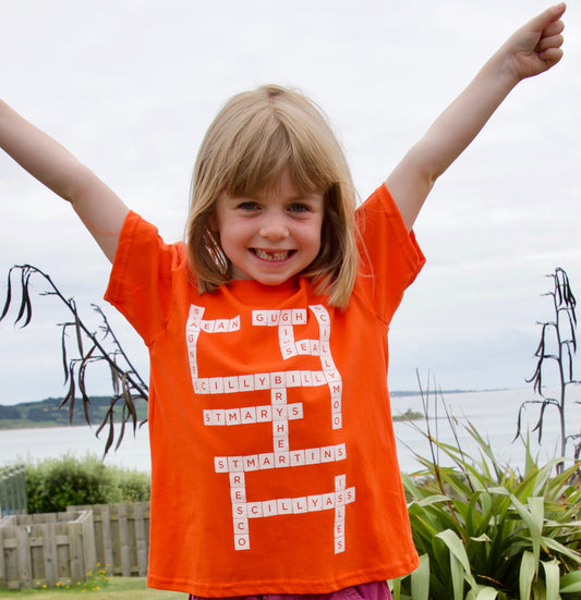 Kids' Scrabble Tee - Orange