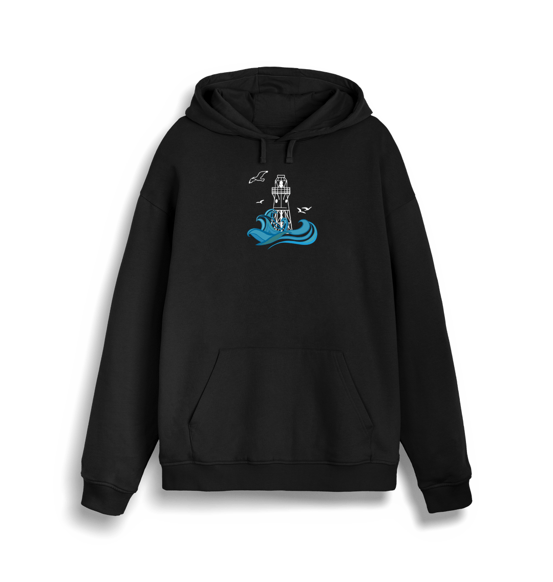 Black Peninnis Unisex Kangaroo Pocket Hoodie (plain back)