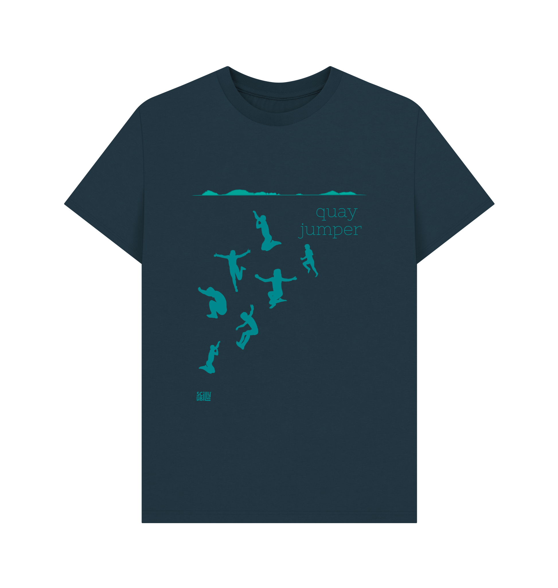 Denim Blue Printed T-shirt Front