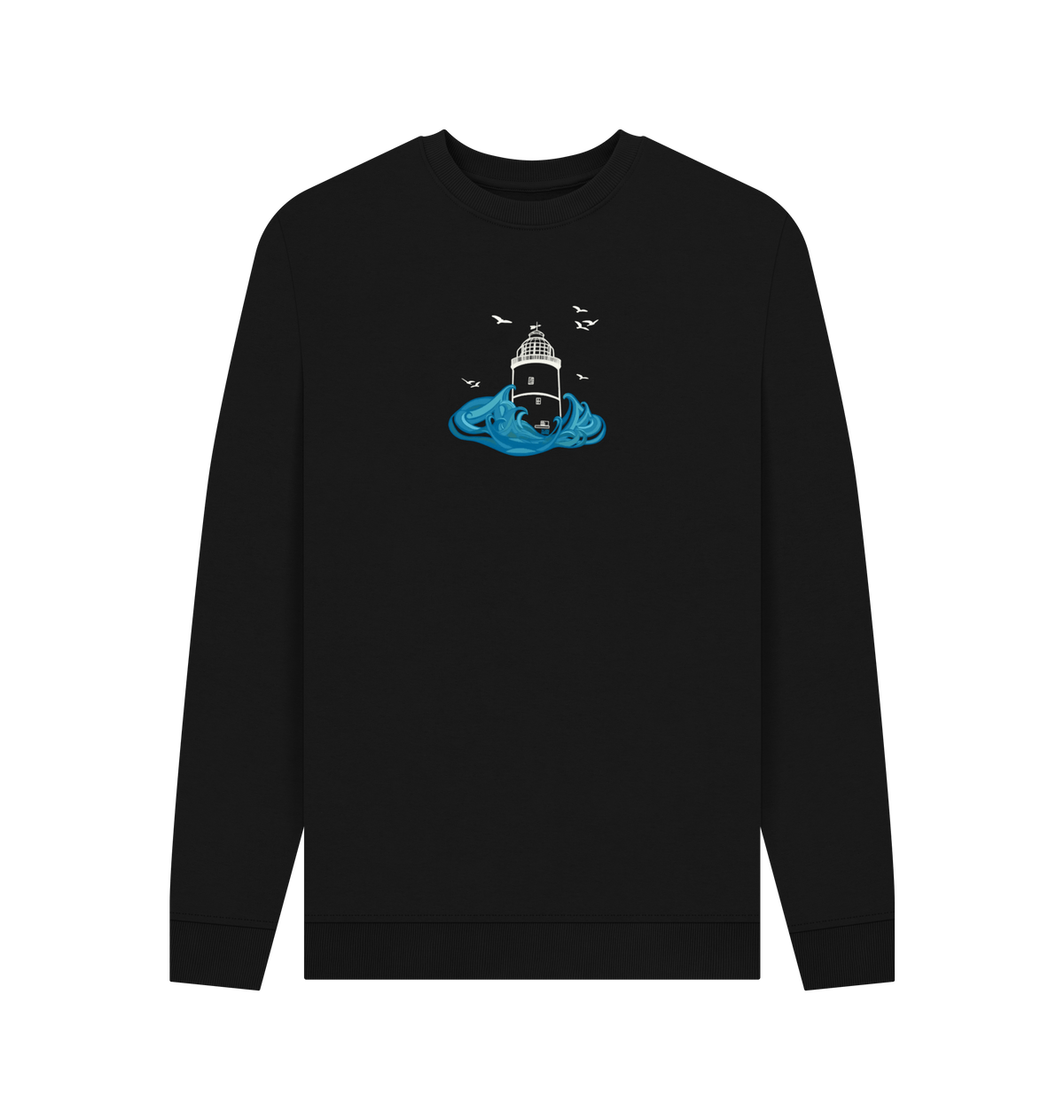 Black Printed Sweater Front