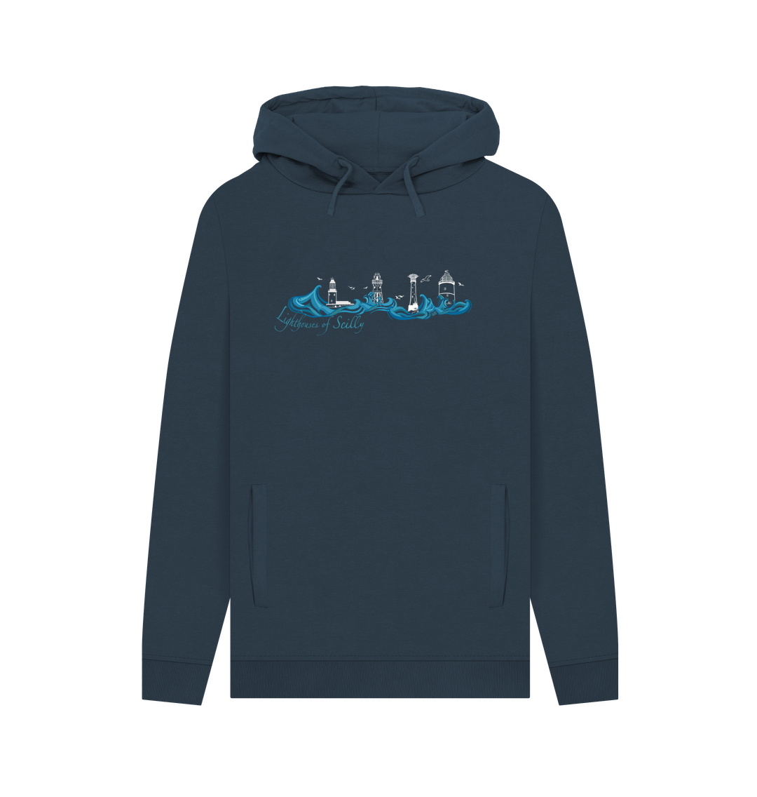 Navy 'Lighthouses of Scilly' Men's Hoodie