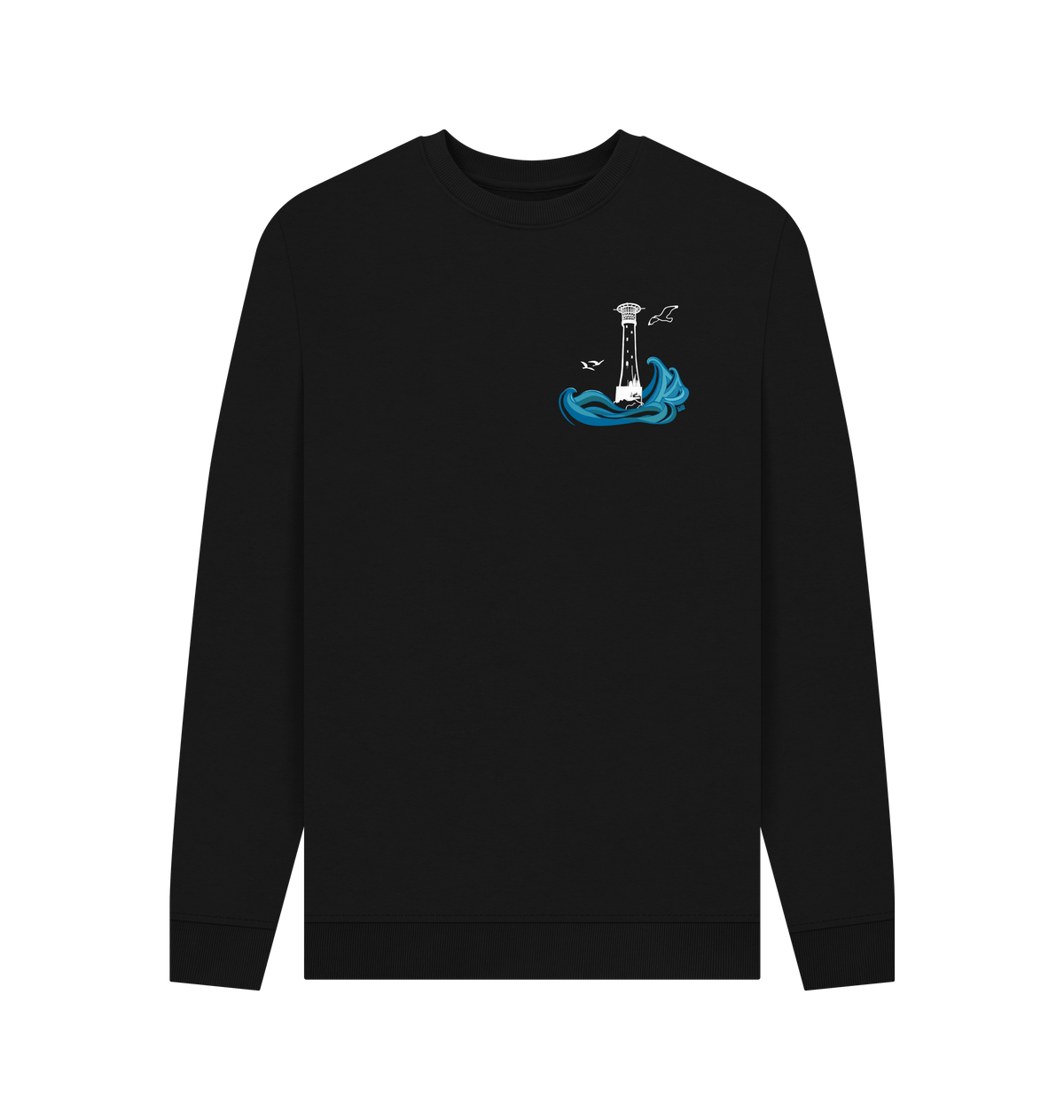 Black Printed Sweater Front