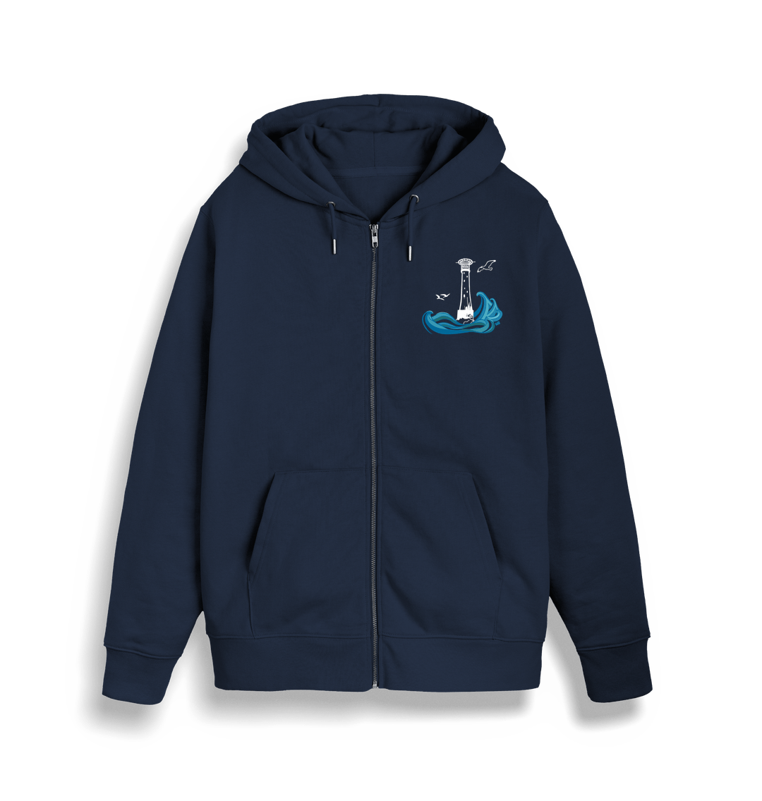 French Navy Bishop Rock Unisex Full Zip Hoodie