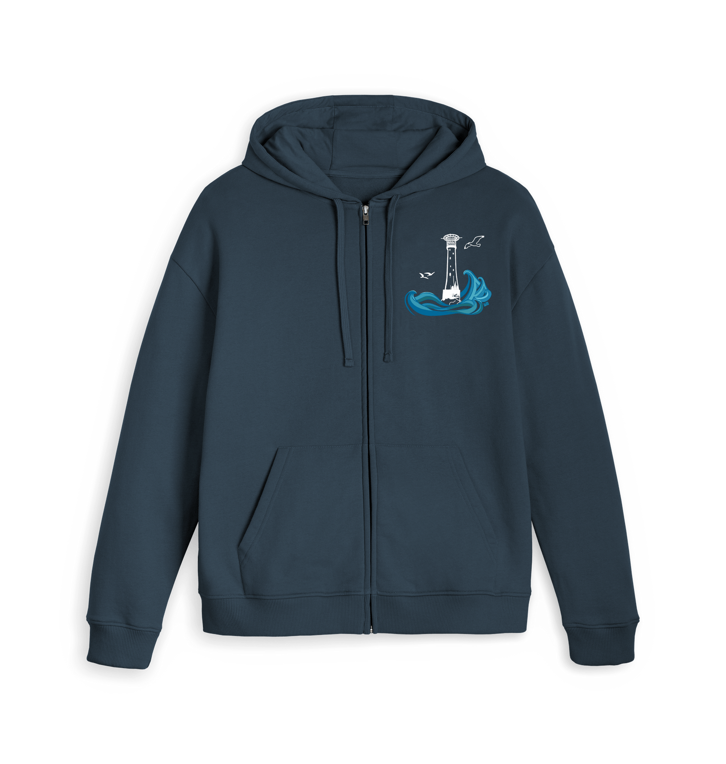 Navy Zip hoody Front
