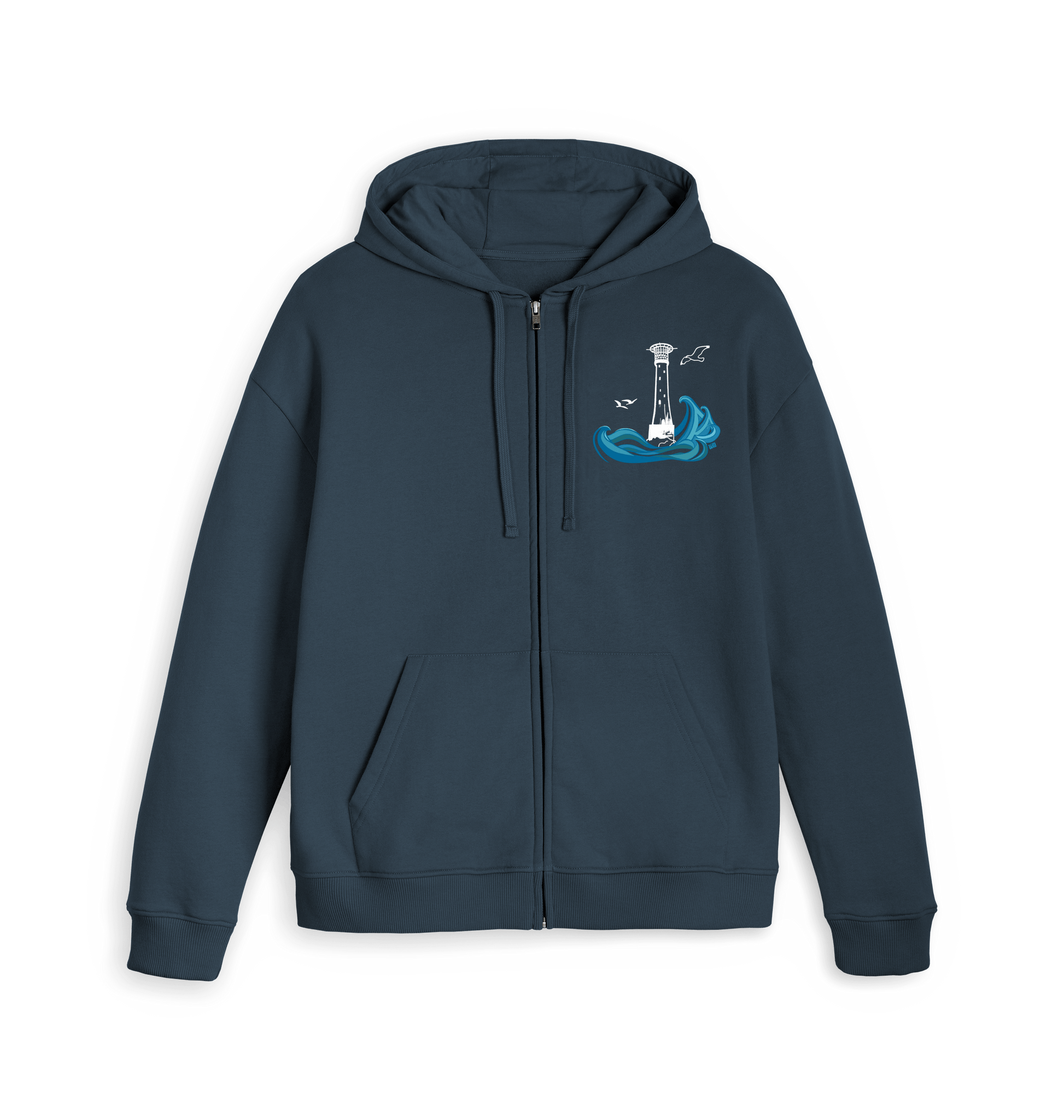 Navy Zip hoody Front