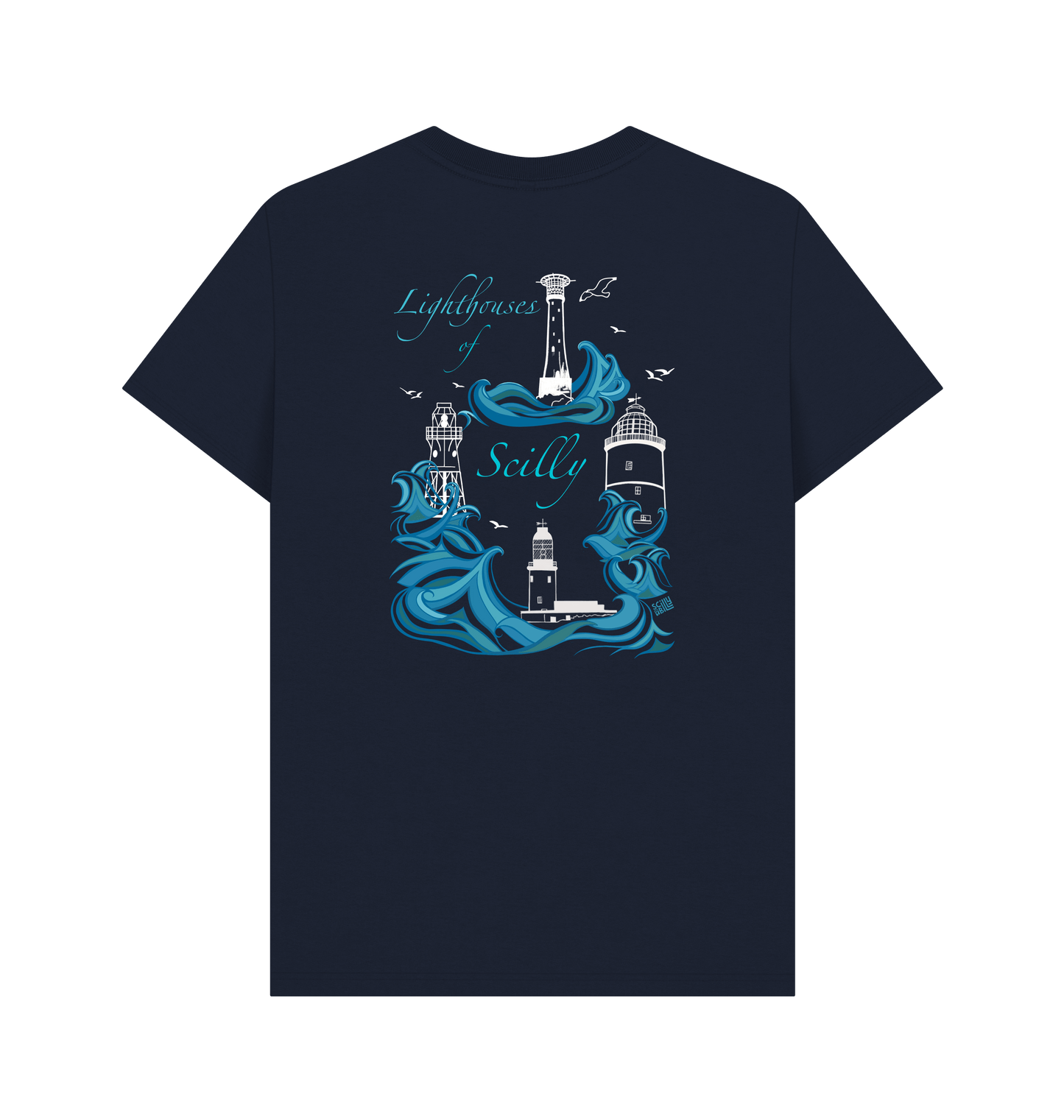 Navy Blue Printed T-shirt Back