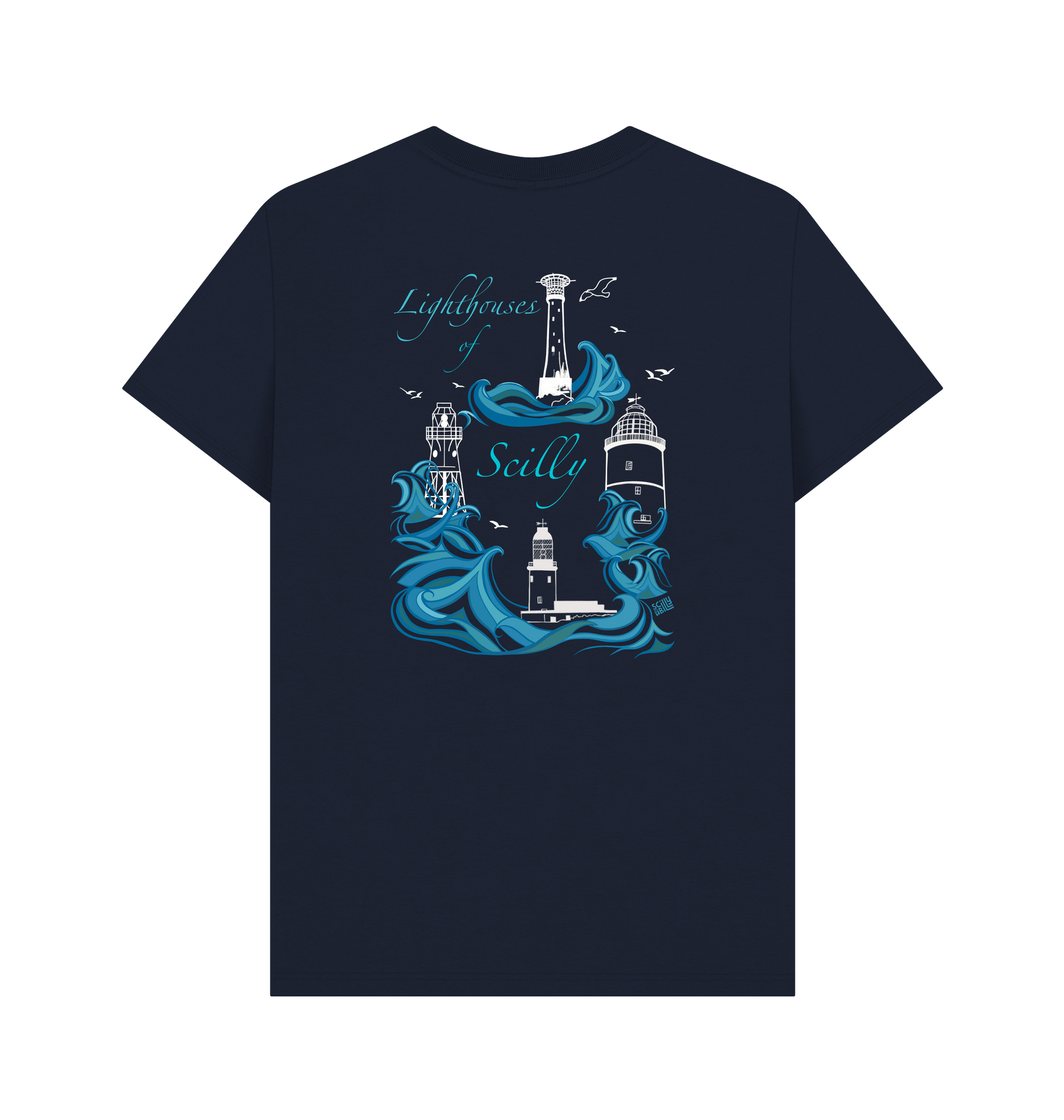Navy Blue Printed T-shirt Back