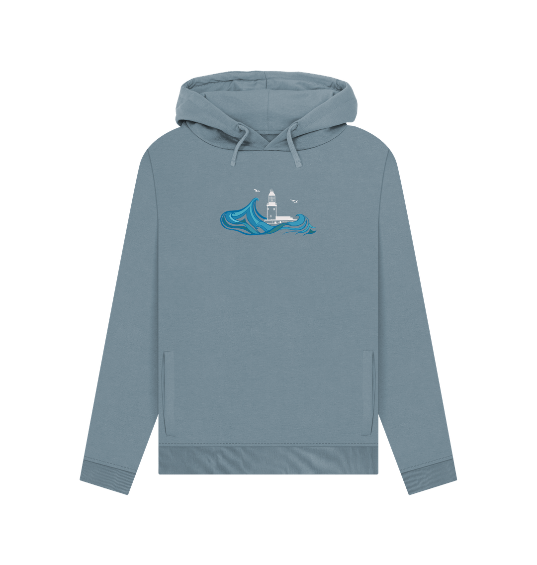 Stone Blue Round Island Women's Hoodie (plain back)