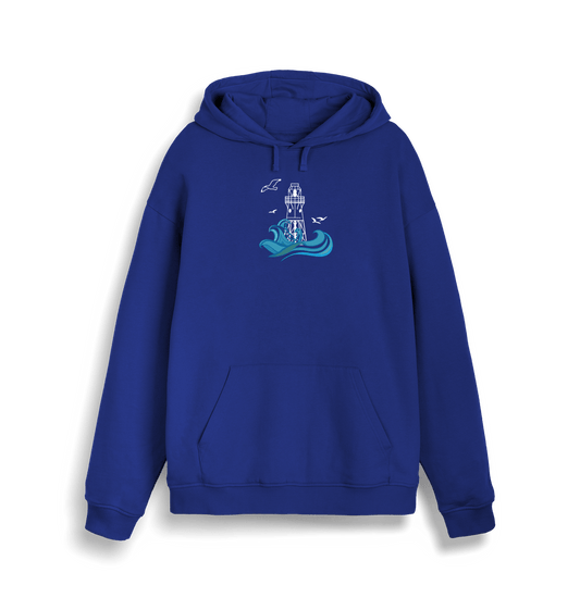 Worker Blue Peninnis Unisex Kangaroo Pocket Hoodie (plain back)