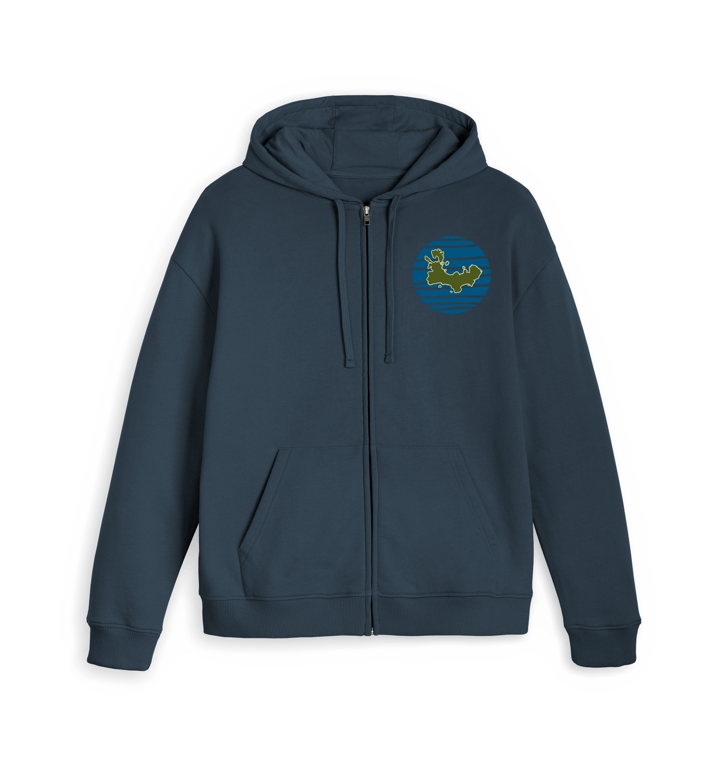 Navy Zip hoody Front