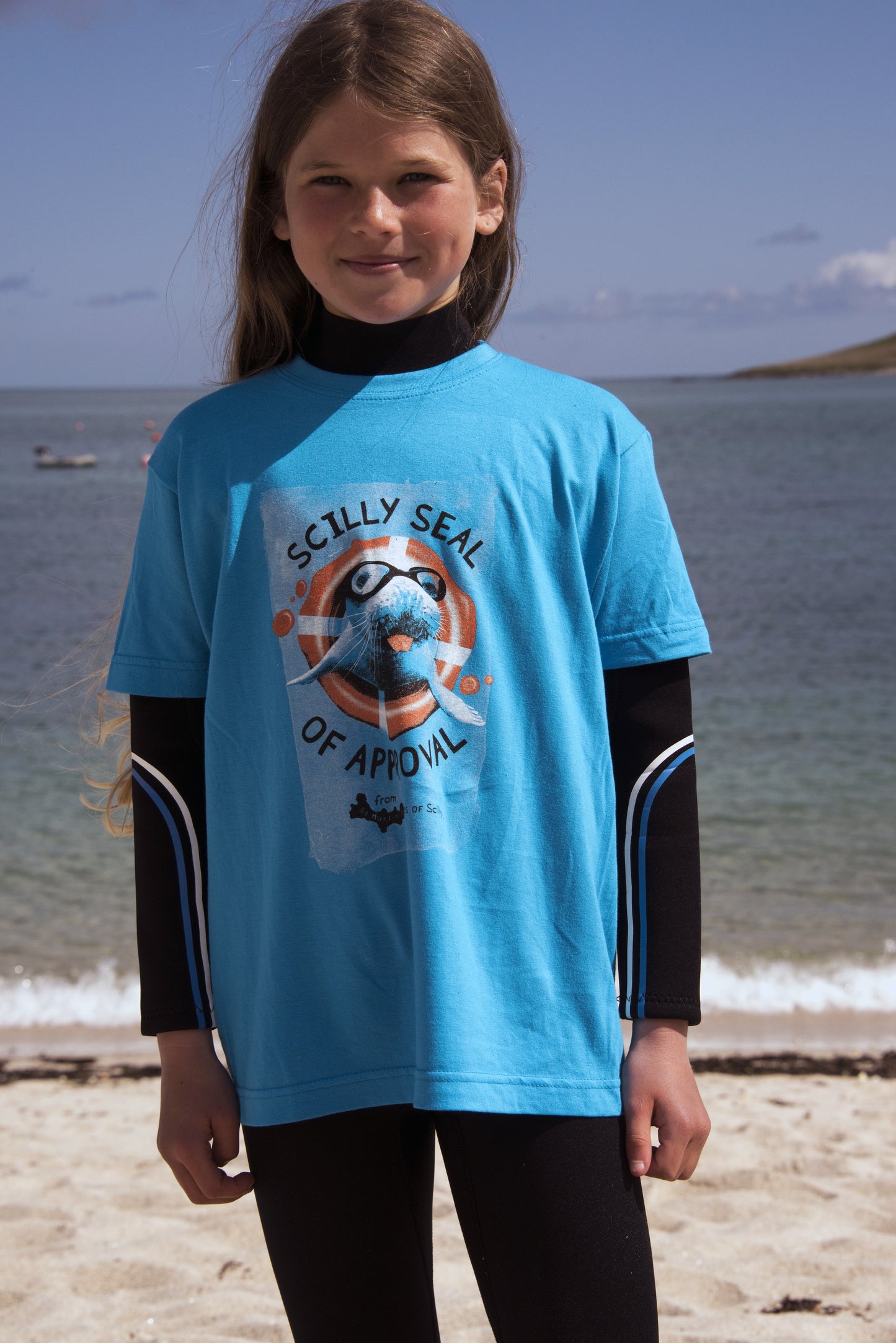 Kids' Scilly Seal Tee - Aqua