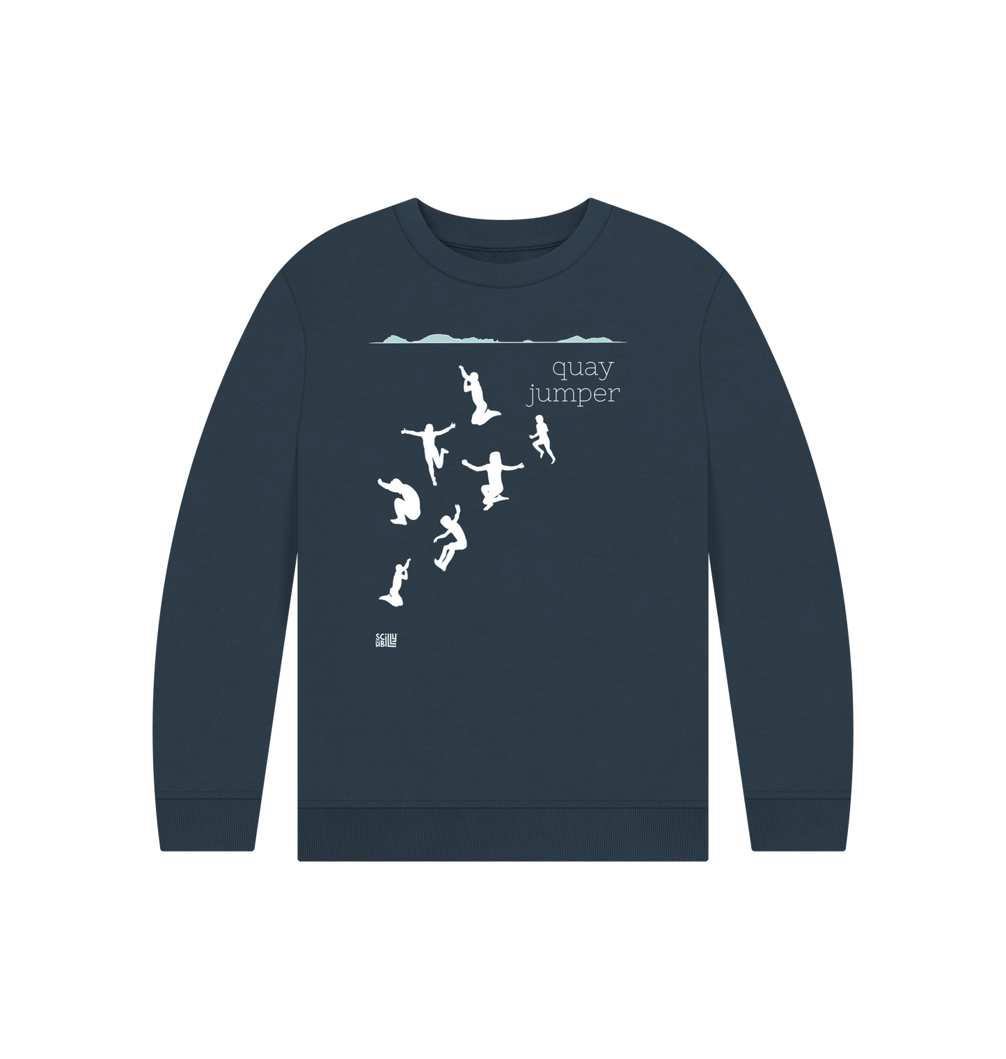 Navy Blue Printed Kids Jumper Front