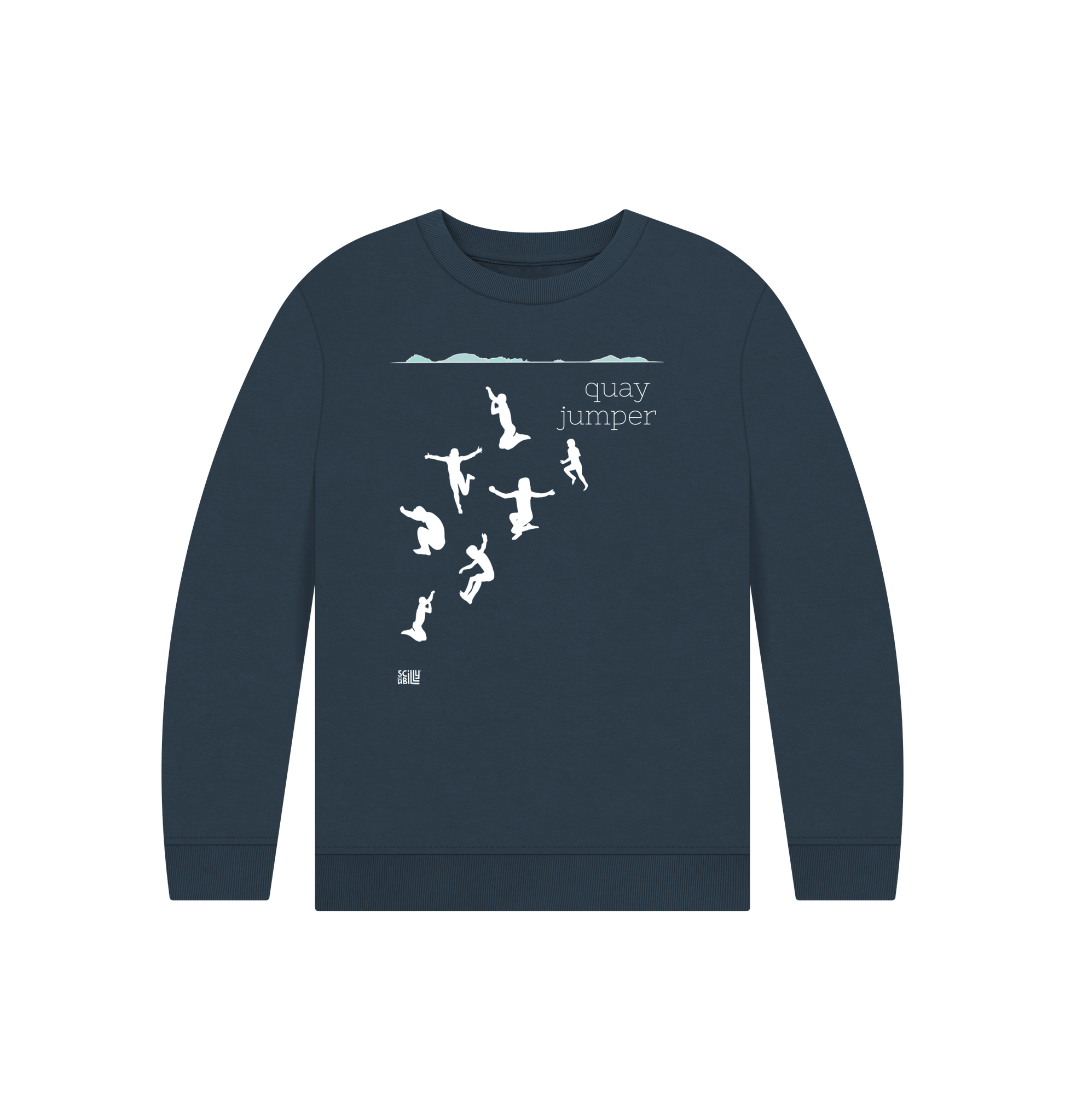 Navy Blue Printed Kids Jumper Front
