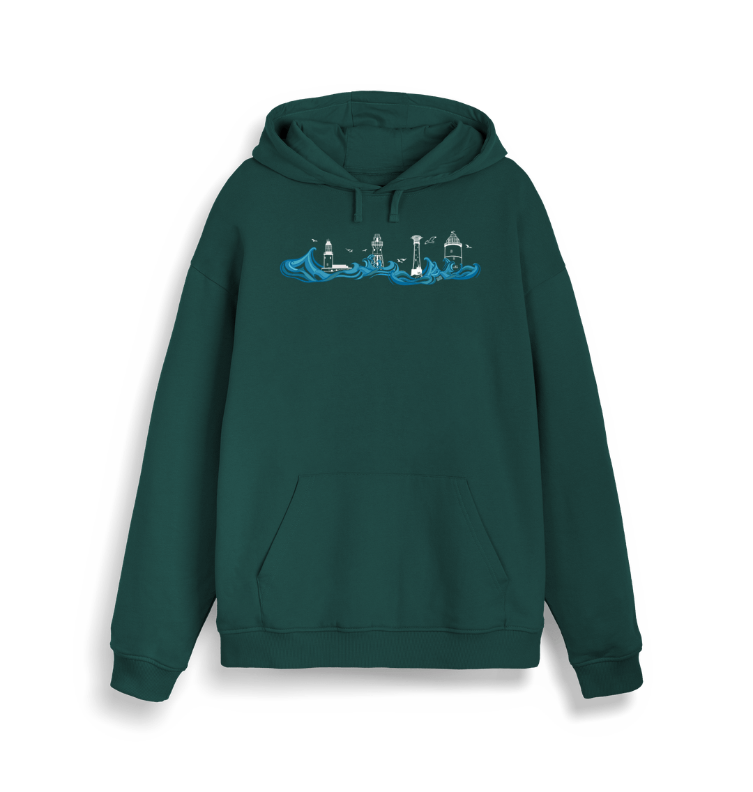 Glazed Green Lighthouses Unisex Kangaroo Pocket Hoodie