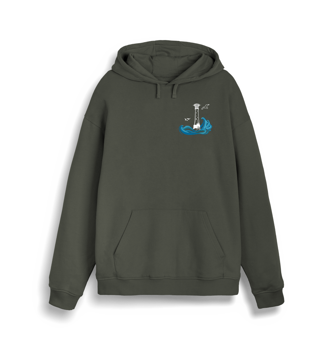 Khaki Bishop Rock Unisex Kangaroo Pocket Hoodie (plain back)