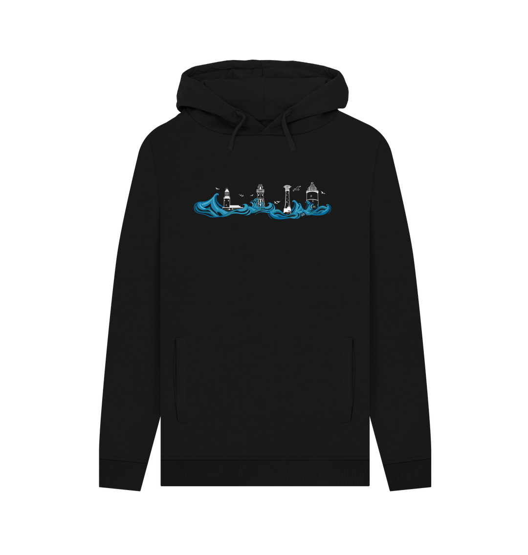 Black Lighthouses Men's Hoodie (without text)