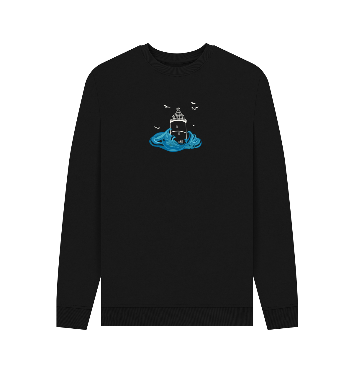 Black Printed Sweater Front