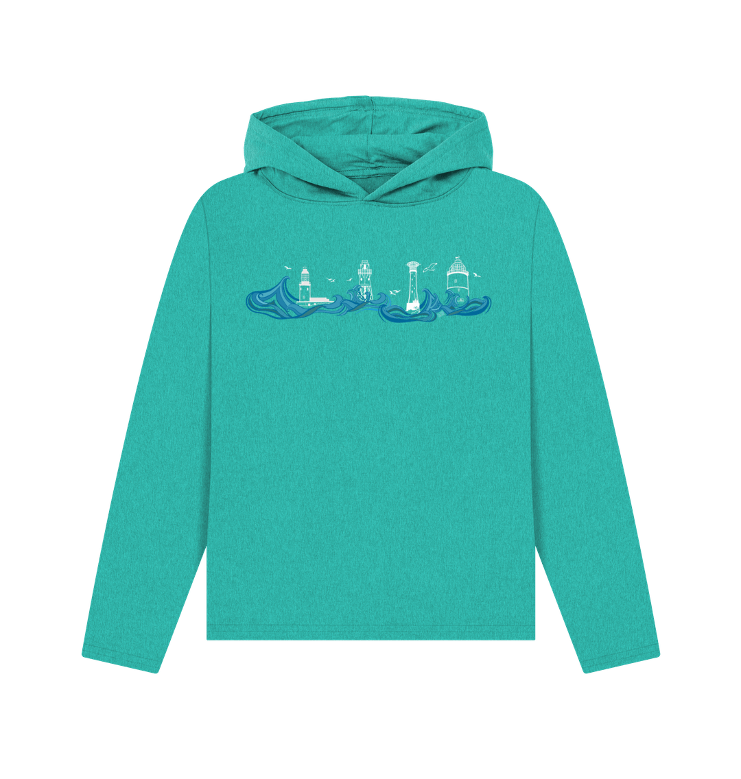 Seagrass Green Lighthouses Remill\u00ae Women's Hoodie (without text)