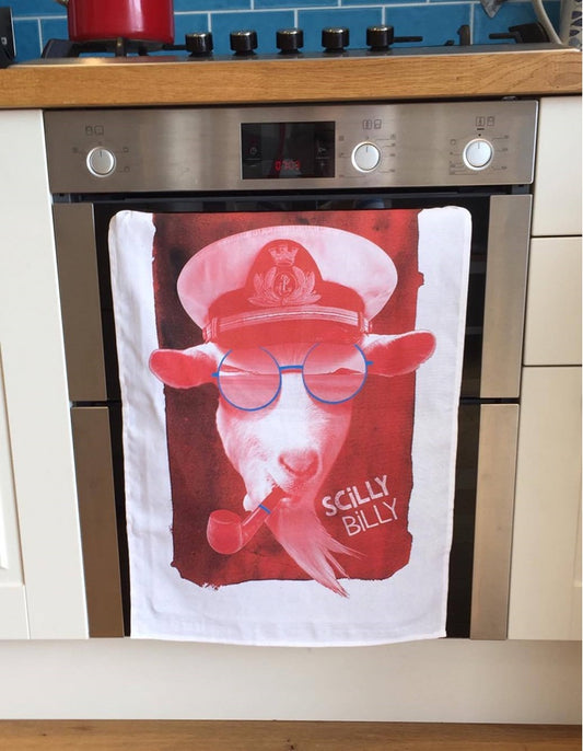 Scilly Billy Tea Towel - Red