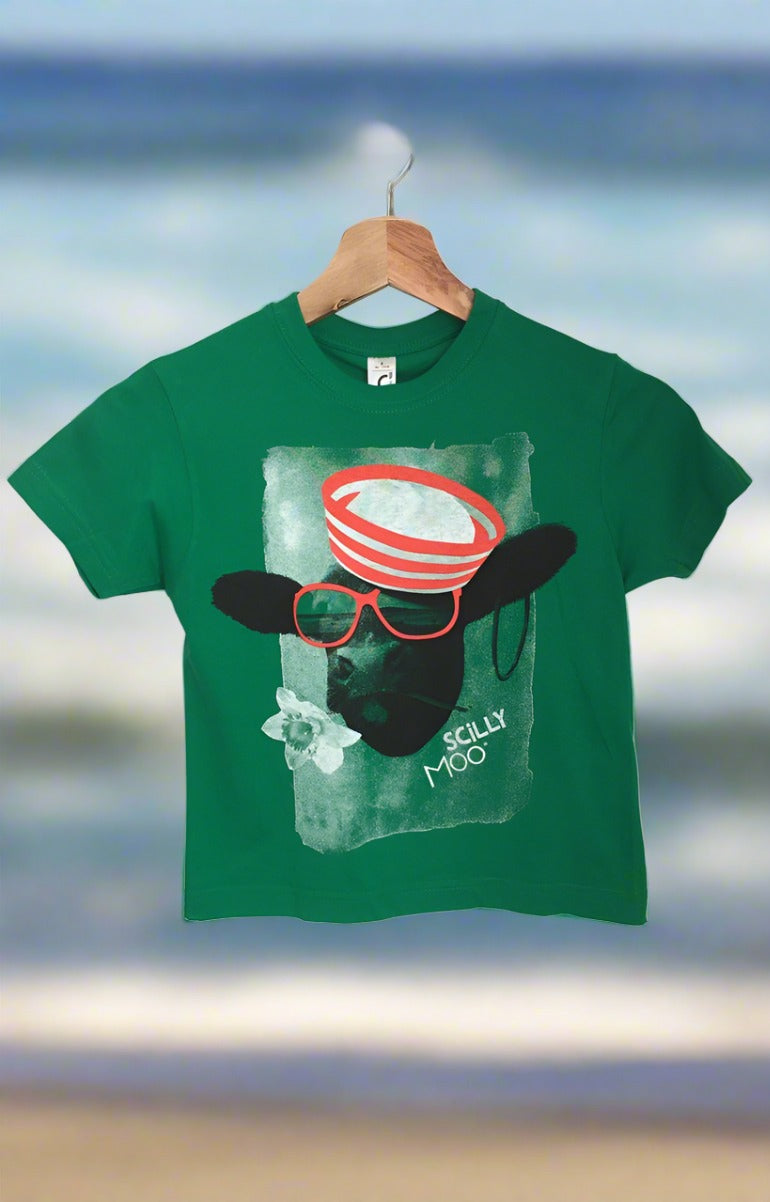 Kids' Scilly Moo Tee - Green