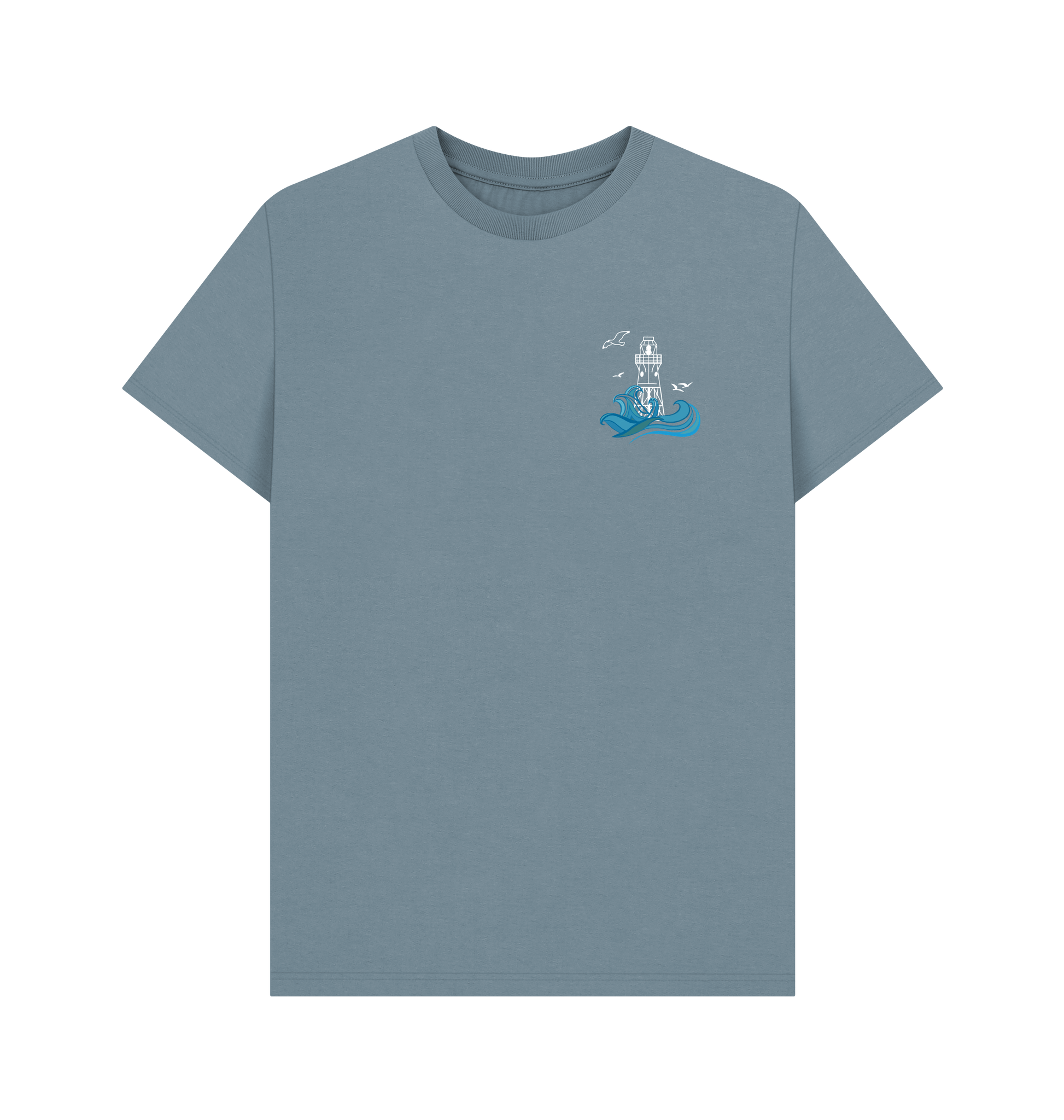 Stone Blue Printed T-shirt Front