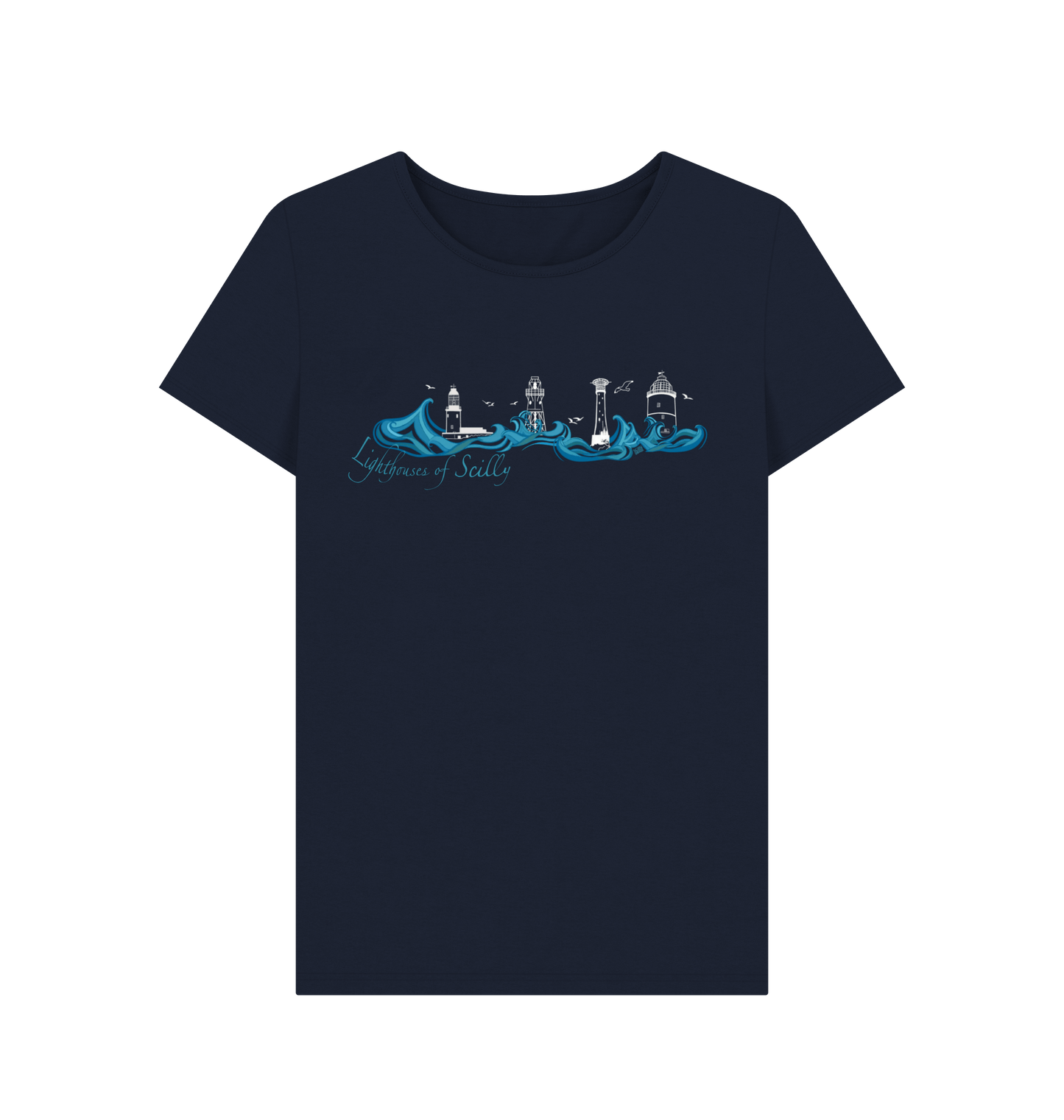 Navy Blue Printed T-shirt Front