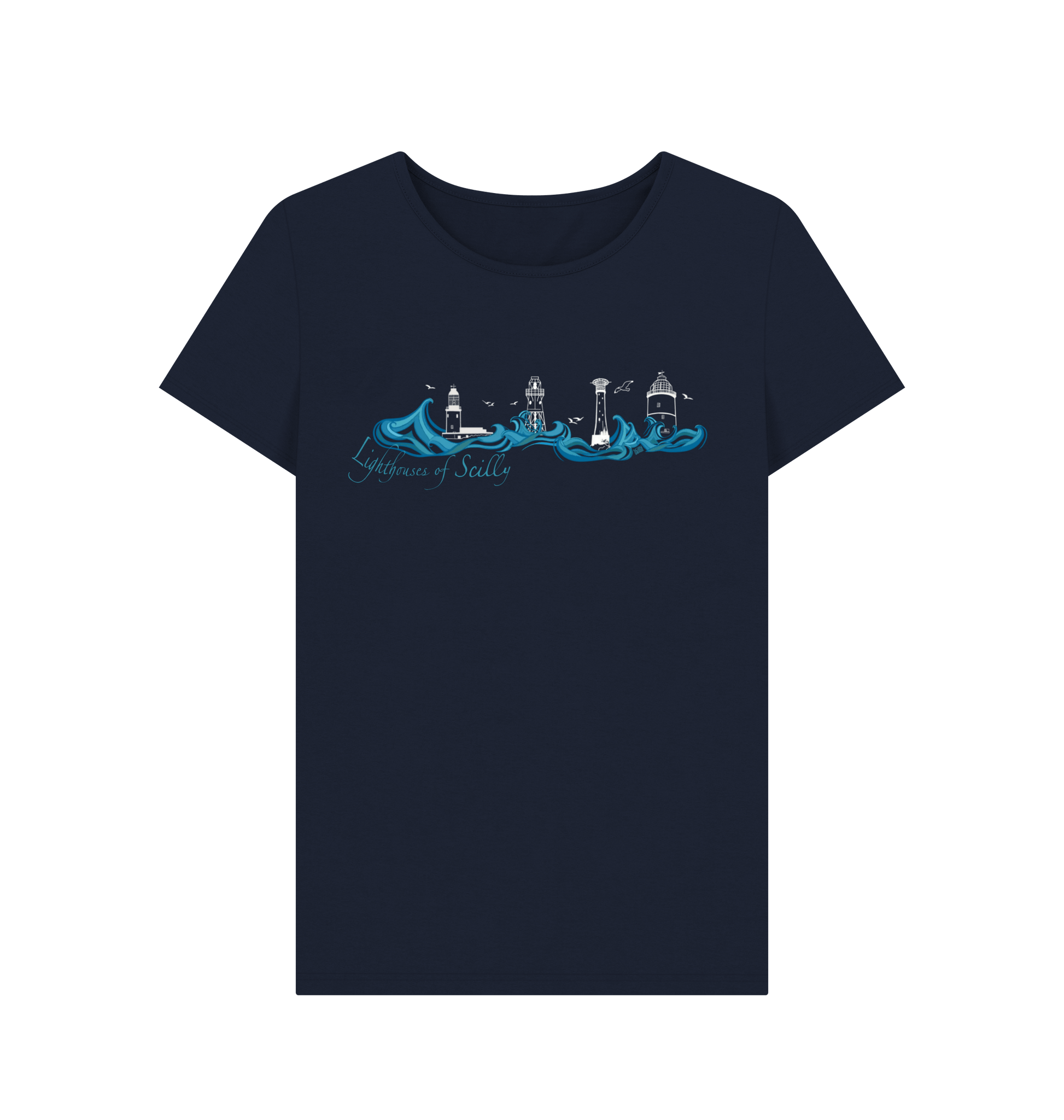 Navy Blue Printed T-shirt Front